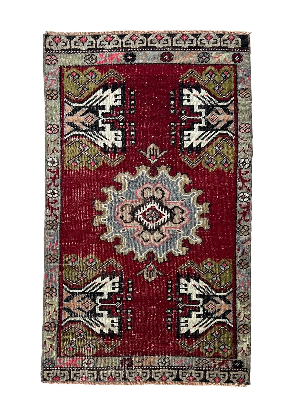 Jaenesha - Vintage Mini Red Area Rug - kudenrugs