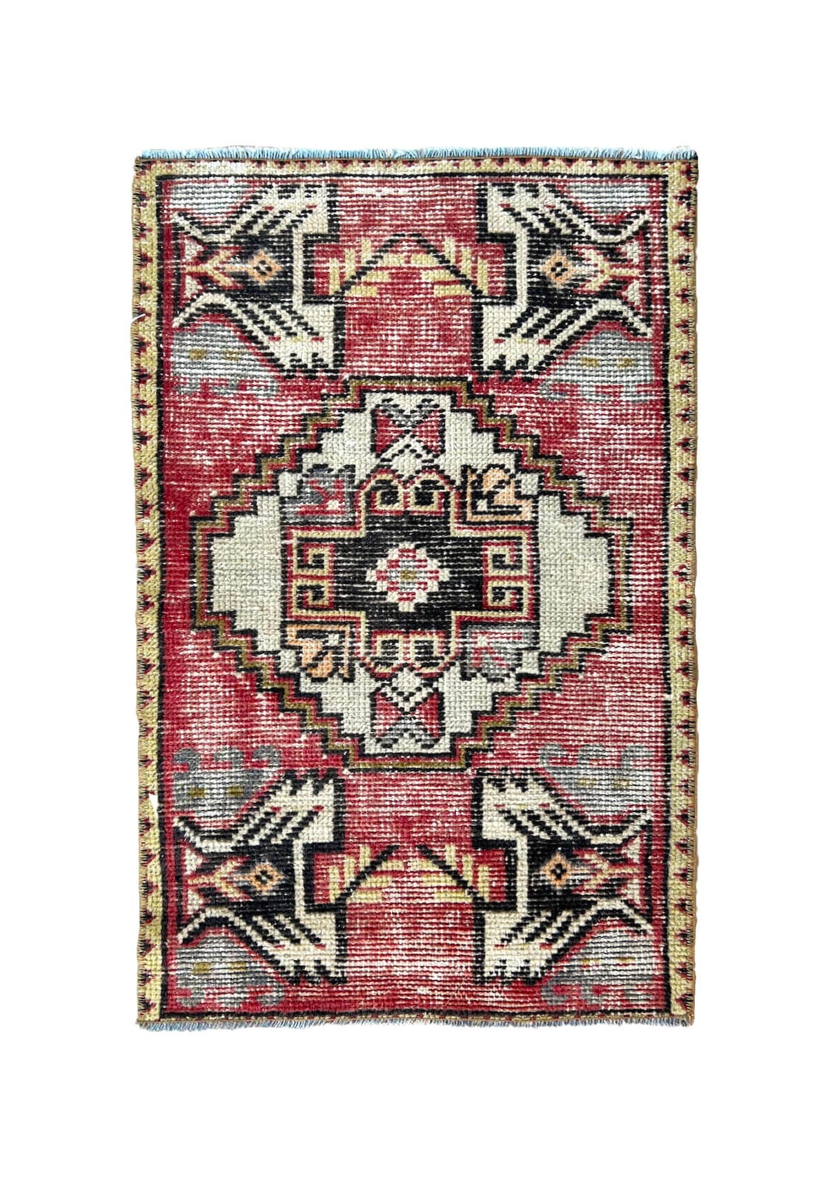 Jaime - Vintage Mini Red Area Rug - kudenrugs