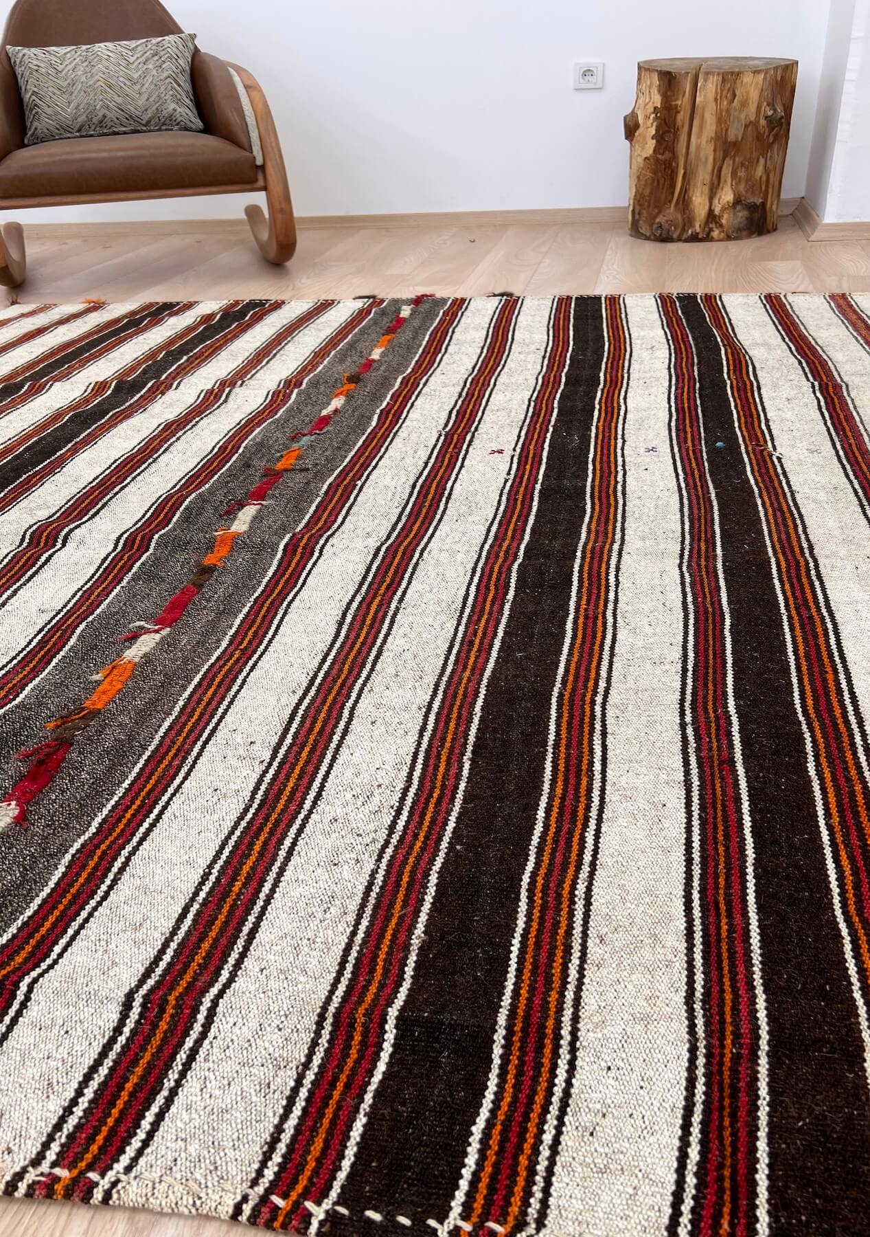 Janae - White Kilim Rug - kudenrugs