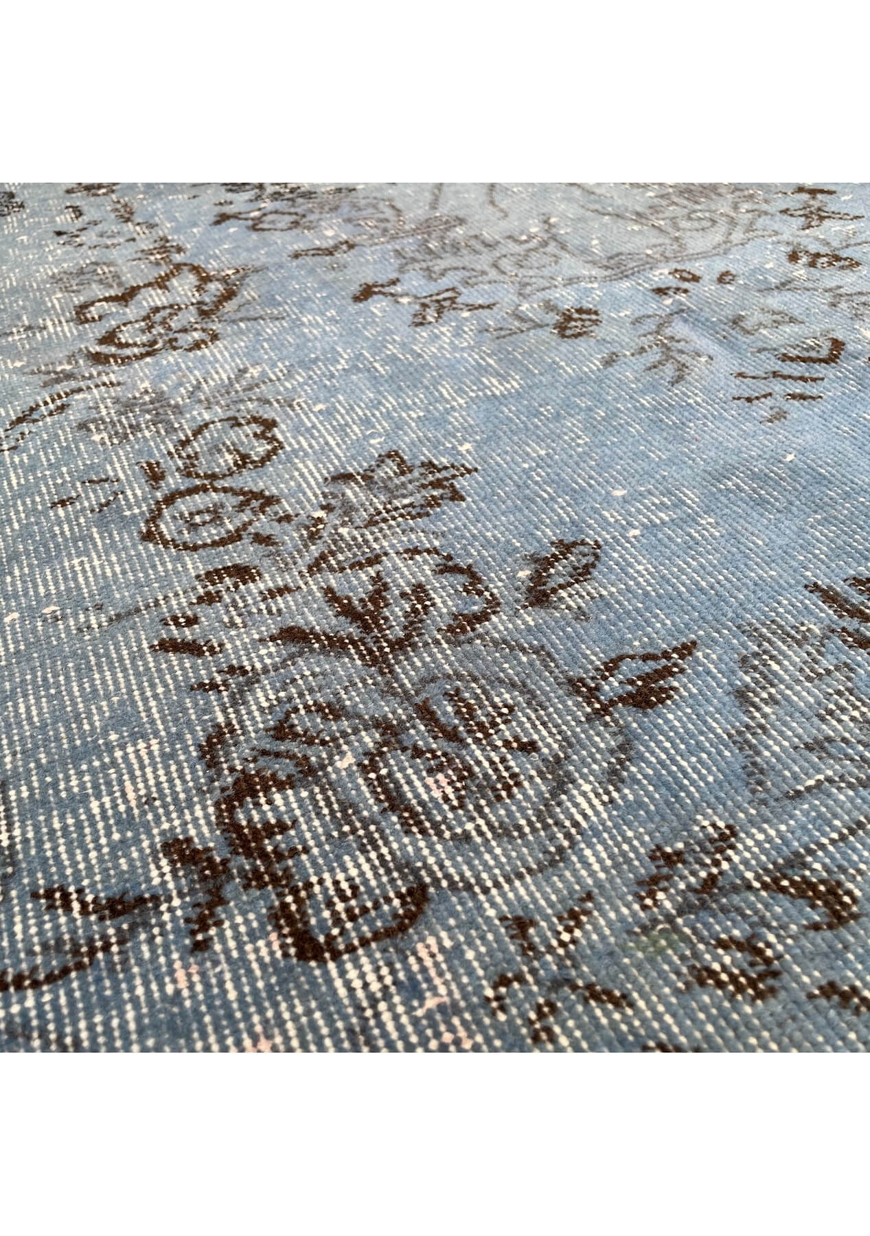 Jaycee - Vintage Blue Overdyed Rug - kudenrugs