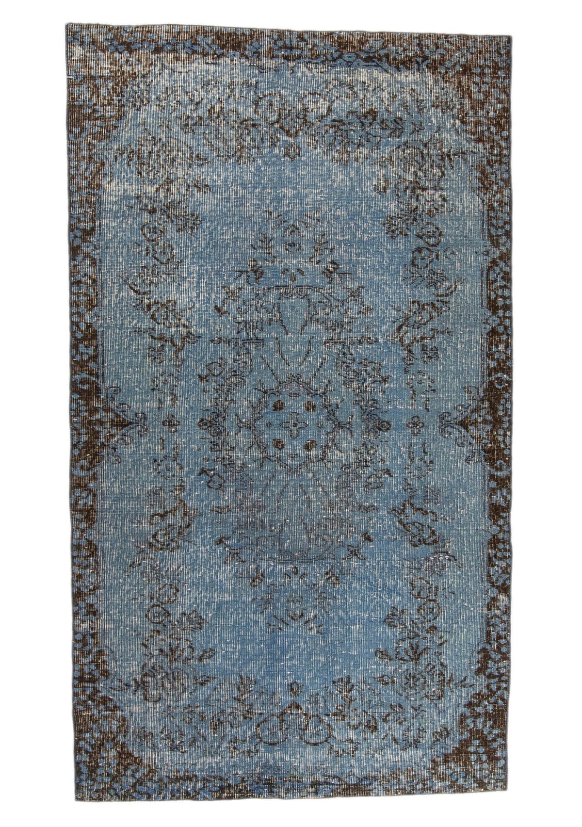 Jaycee - Vintage Blue Overdyed Rug - kudenrugs