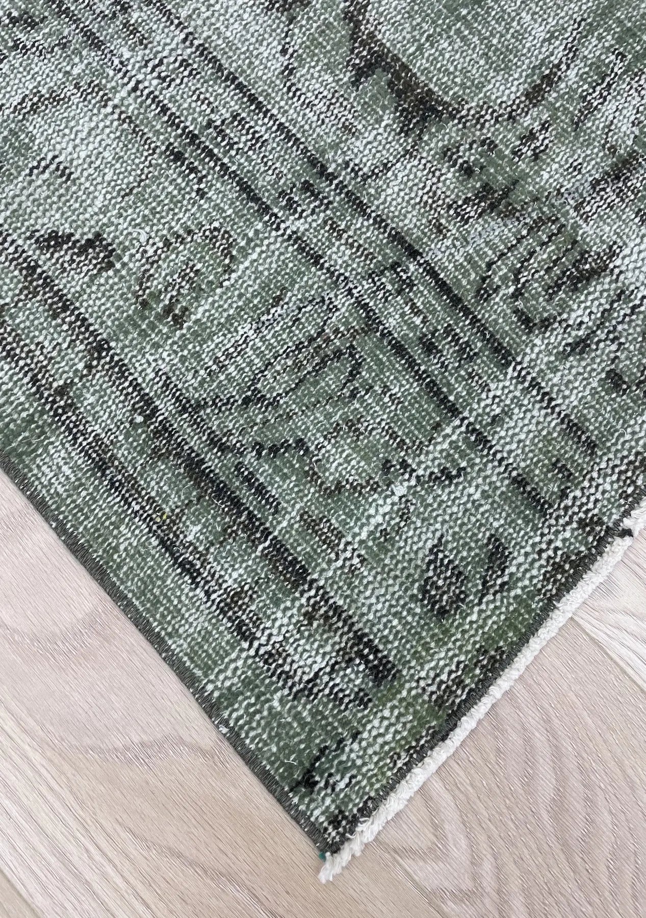 Jazmin - Vintage Green Overdyed Rug - kudenrugs