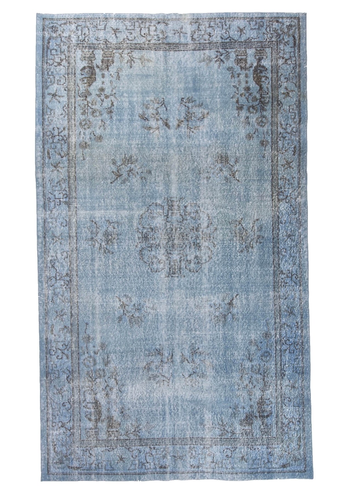 Jerry - Vintage Blue Overdyed Rug - kudenrugs