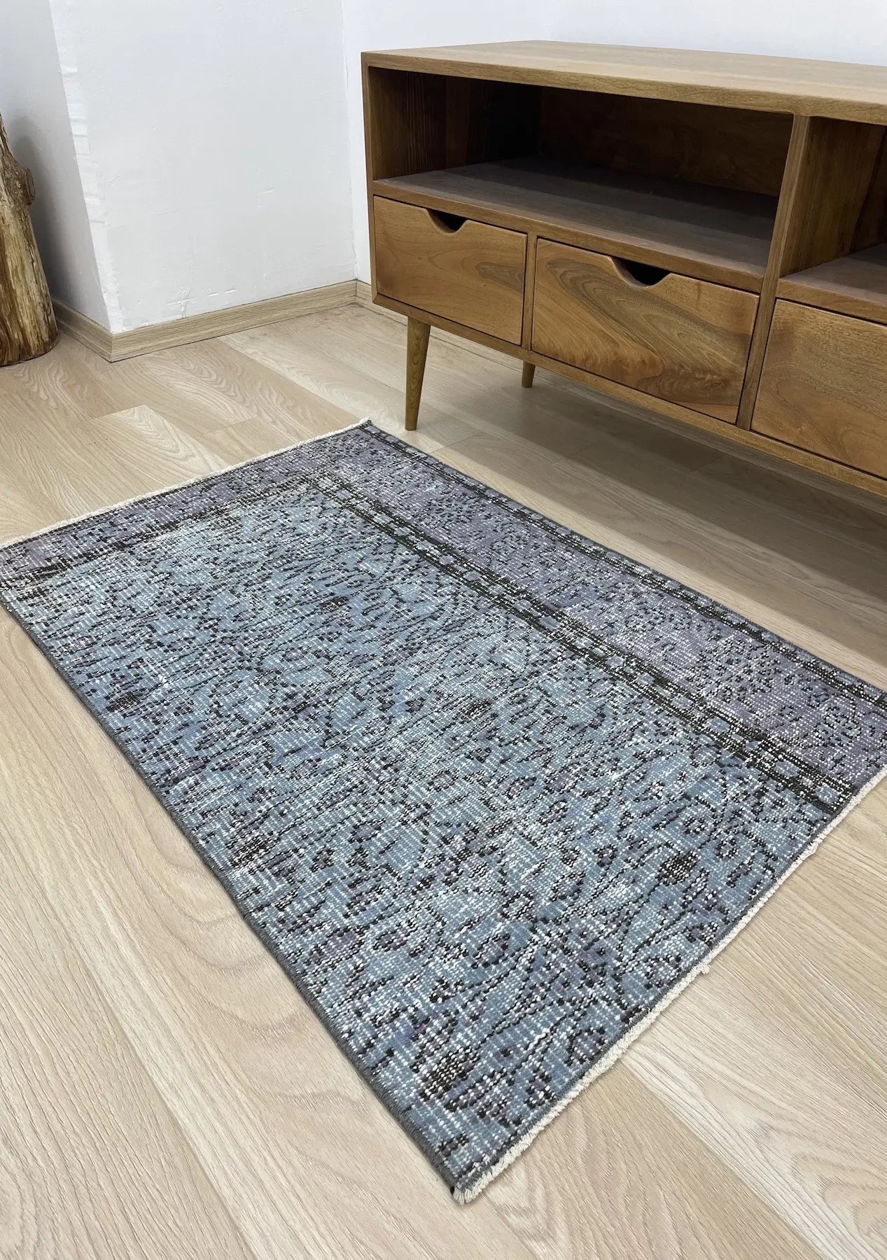 Jessica - Vintage Blue Overdyed Rug - kudenrugs