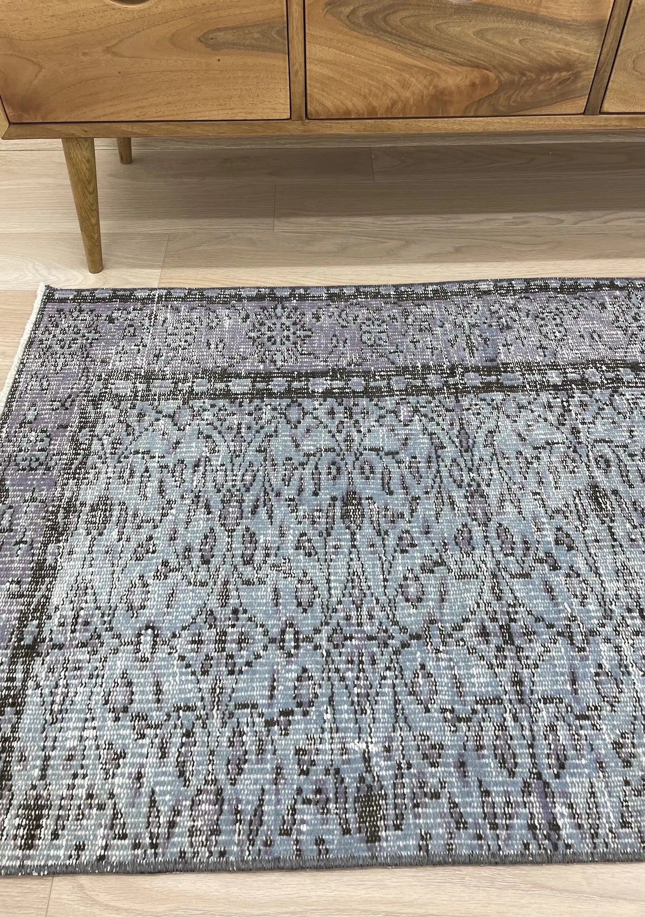 Jessica - Vintage Blue Overdyed Rug - kudenrugs