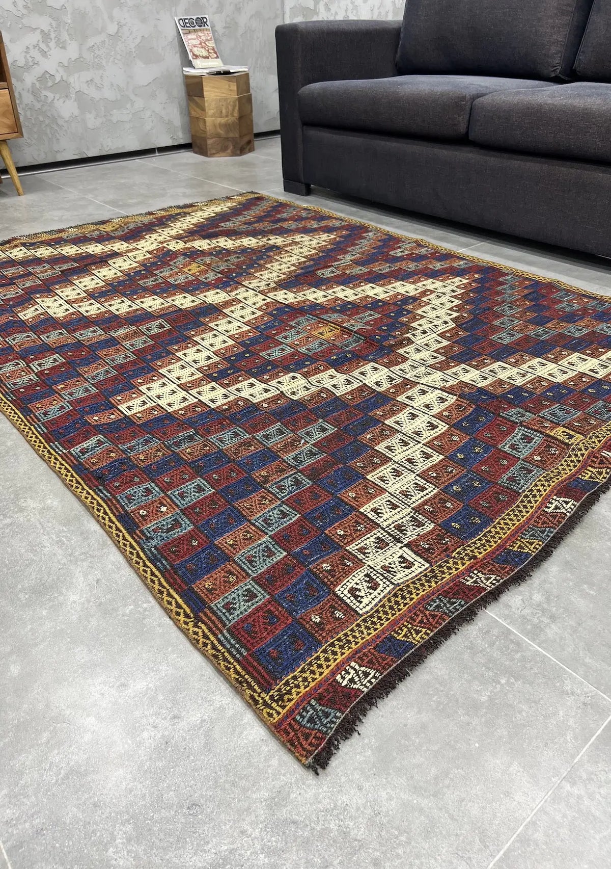 Jordyn - Multi Color Turkish Kilim Rug - kudenrugs