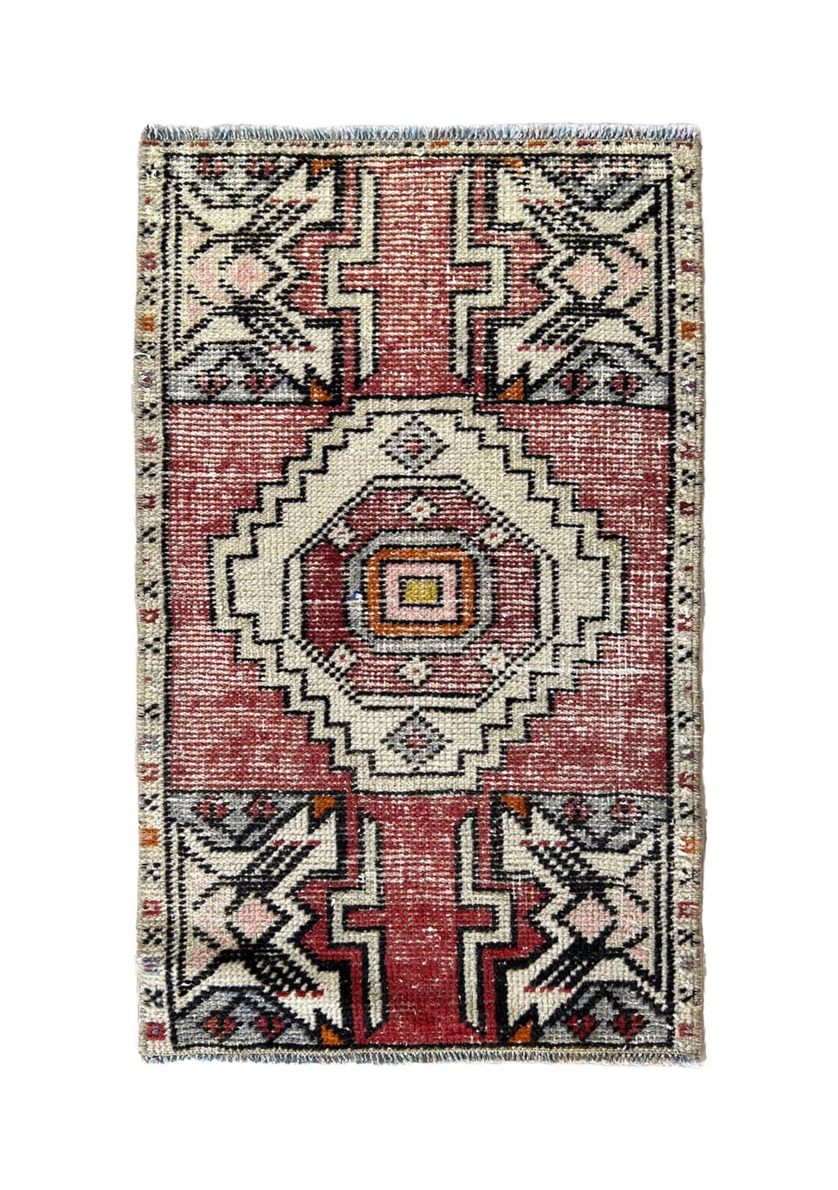 Josefa - Vintage Mini Red Area Rug - kudenrugs