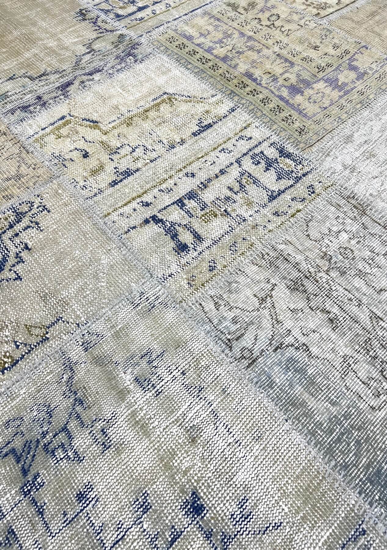 Kaliyah - Vintage Beige Patchwork Rug - kudenrugs