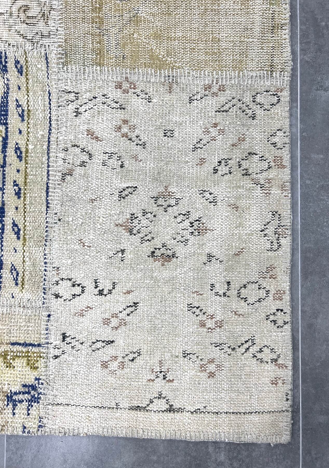 Kaliyah - Vintage Beige Patchwork Rug - kudenrugs