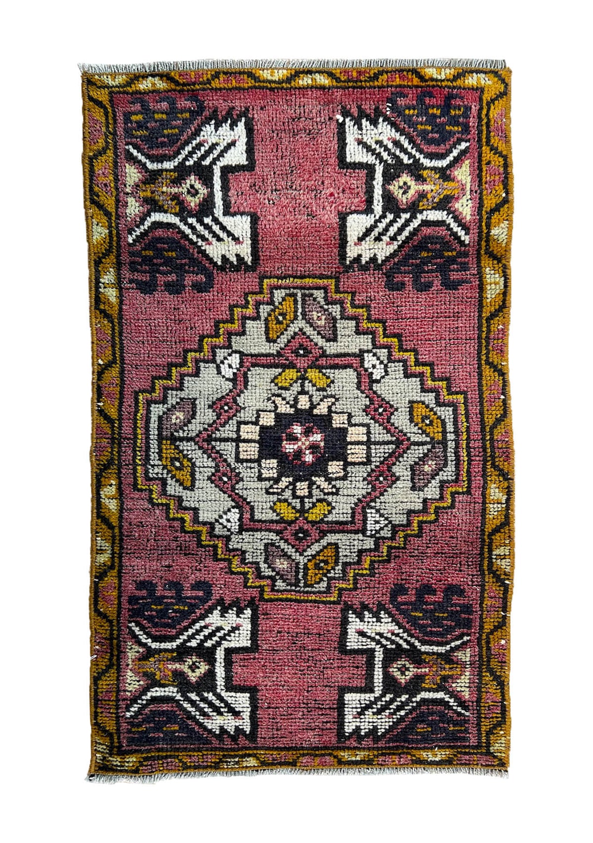 Kara - Vintage Mini Pink Area Rug - kudenrugs