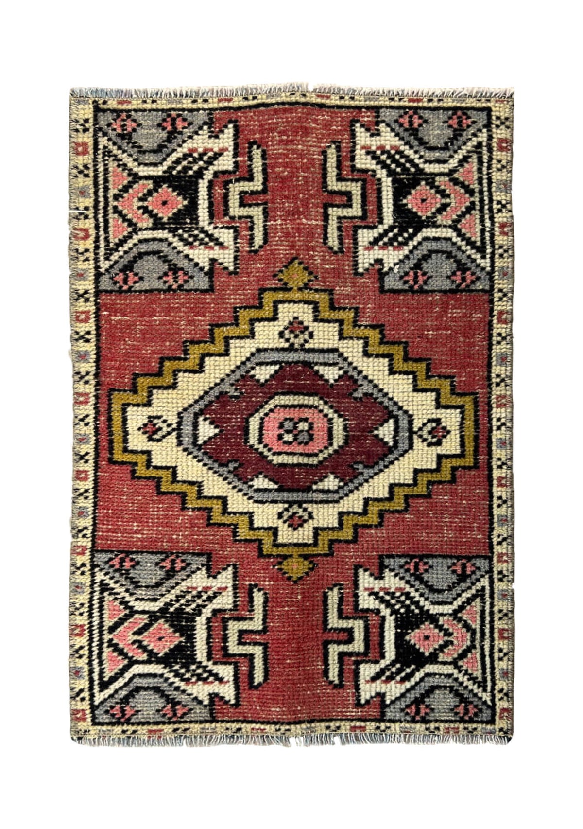 Keily - Vintage Mini Red Area Rug - kudenrugs