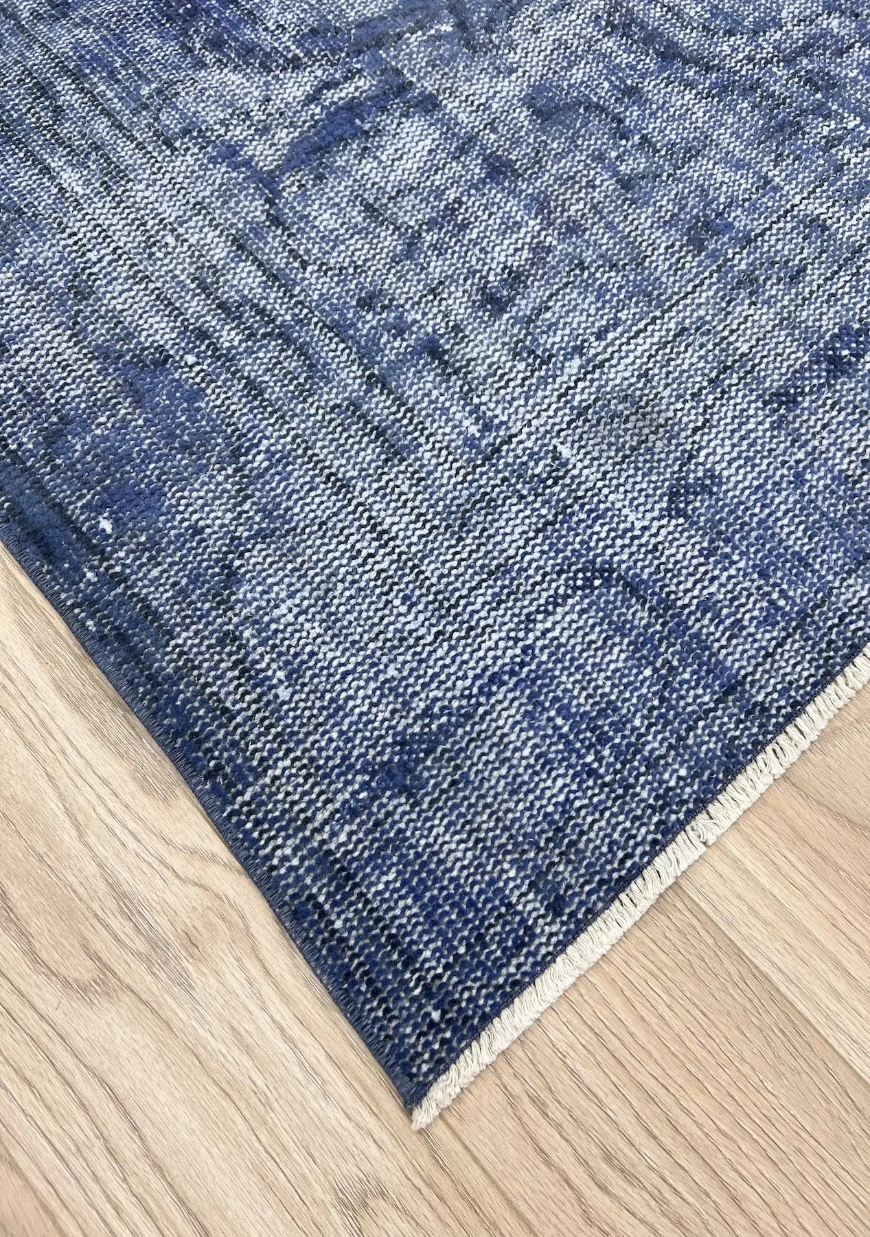 Kitura - Vintage Blue Overdyed Rug - kudenrugs