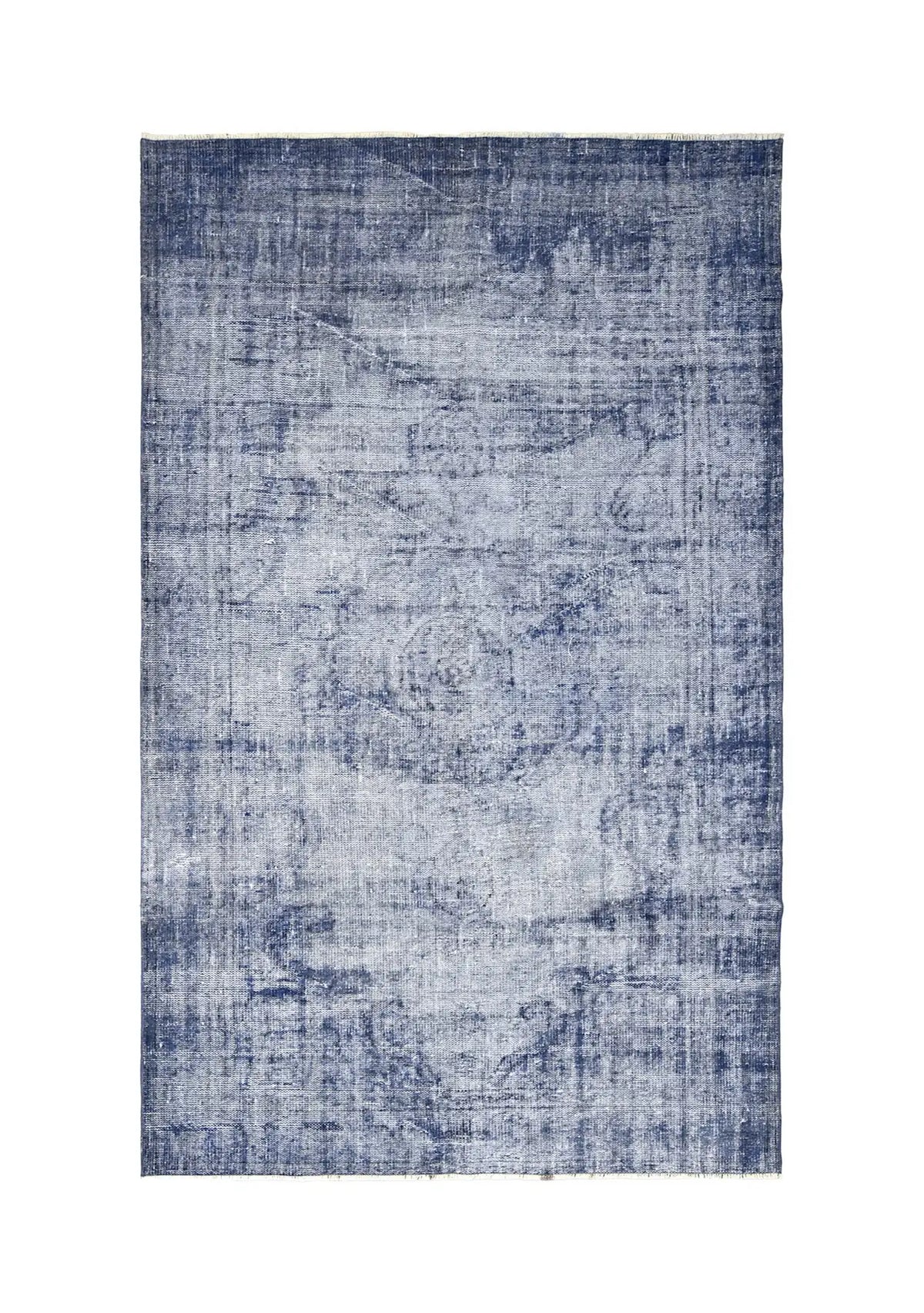 Kitura - Vintage Blue Overdyed Rug - kudenrugs
