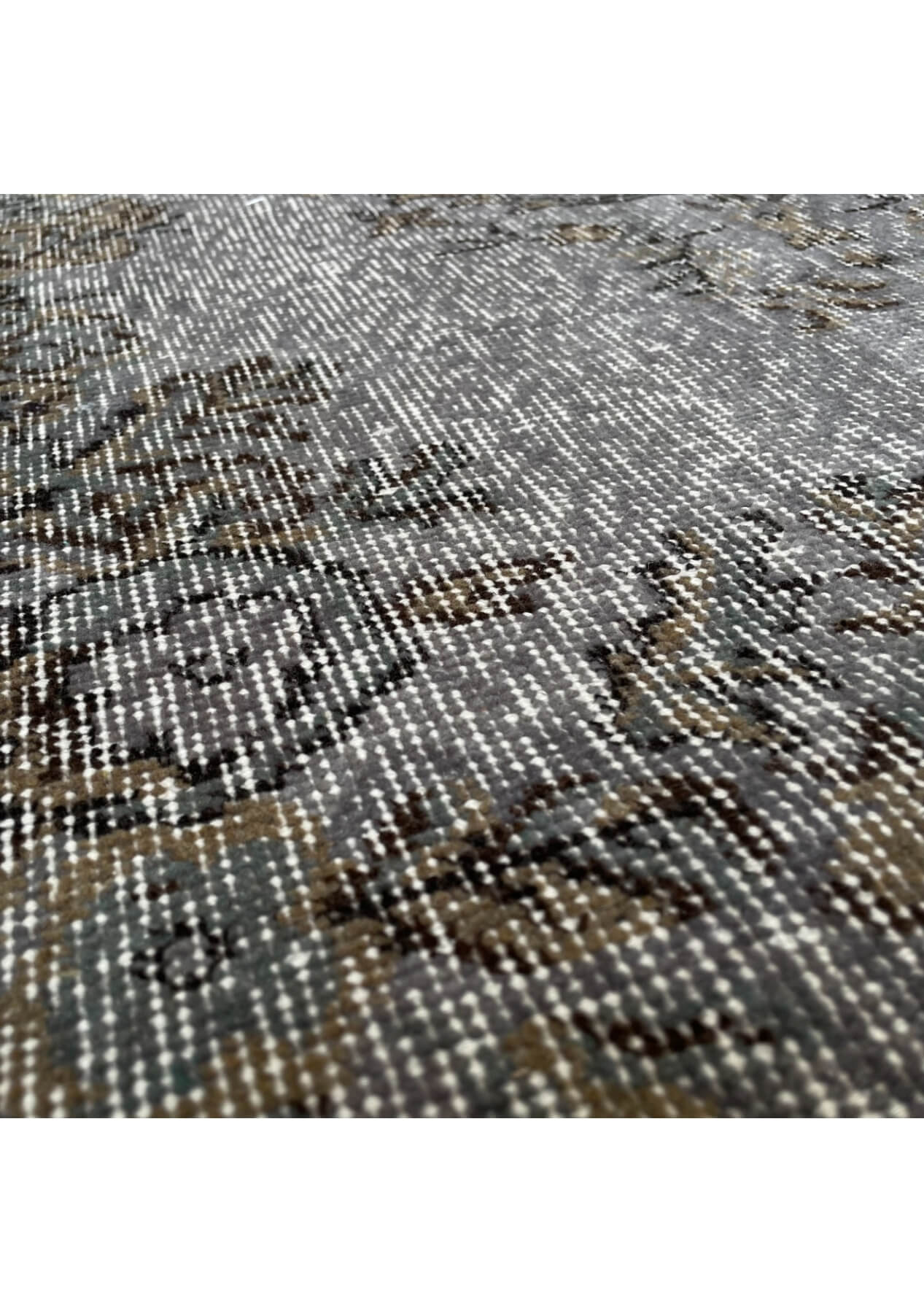 Kristie - Vintage Gray Overdyed Rug - kudenrugs