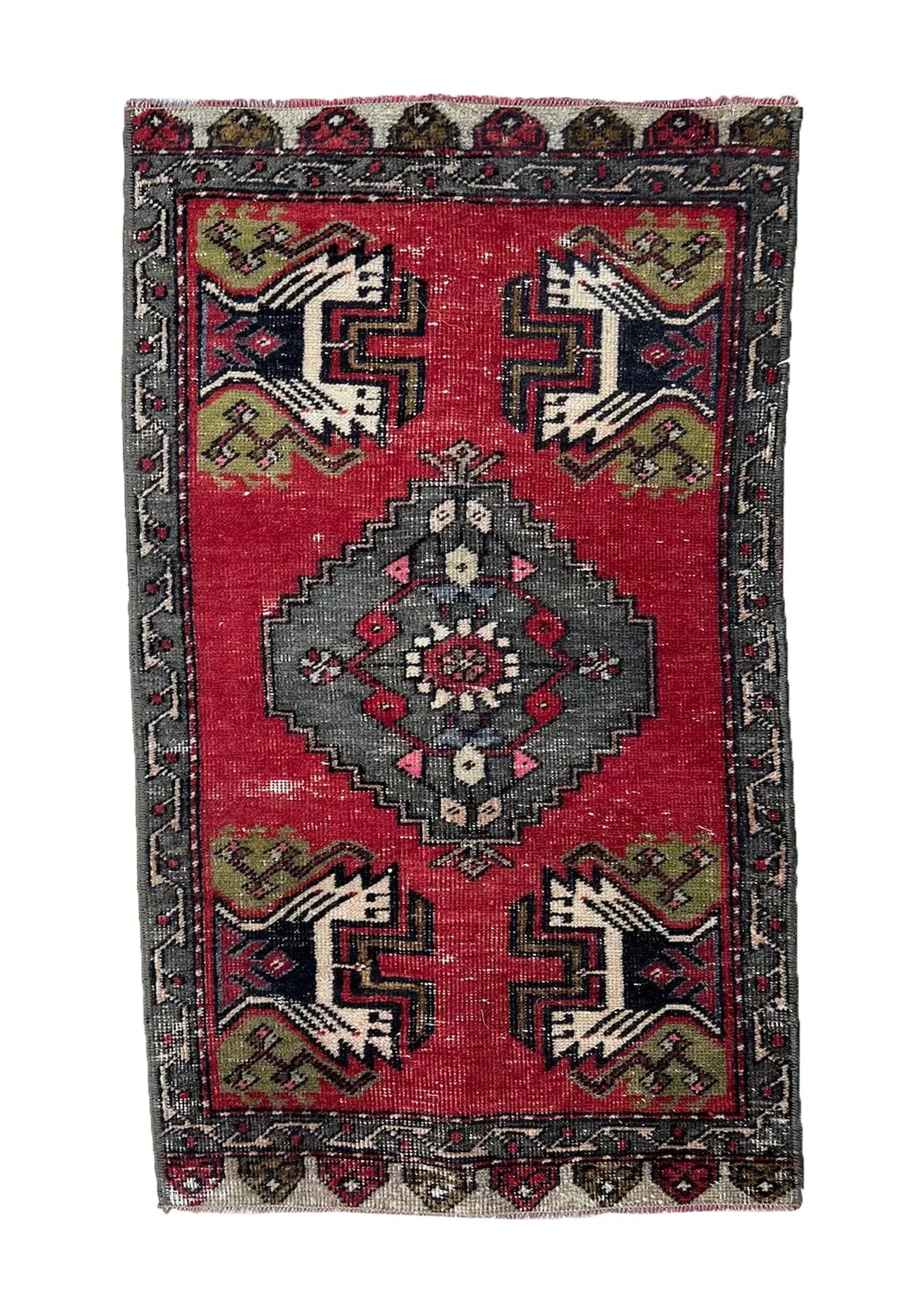 Kristine - Vintage Mini Red Area Rug - kudenrugs