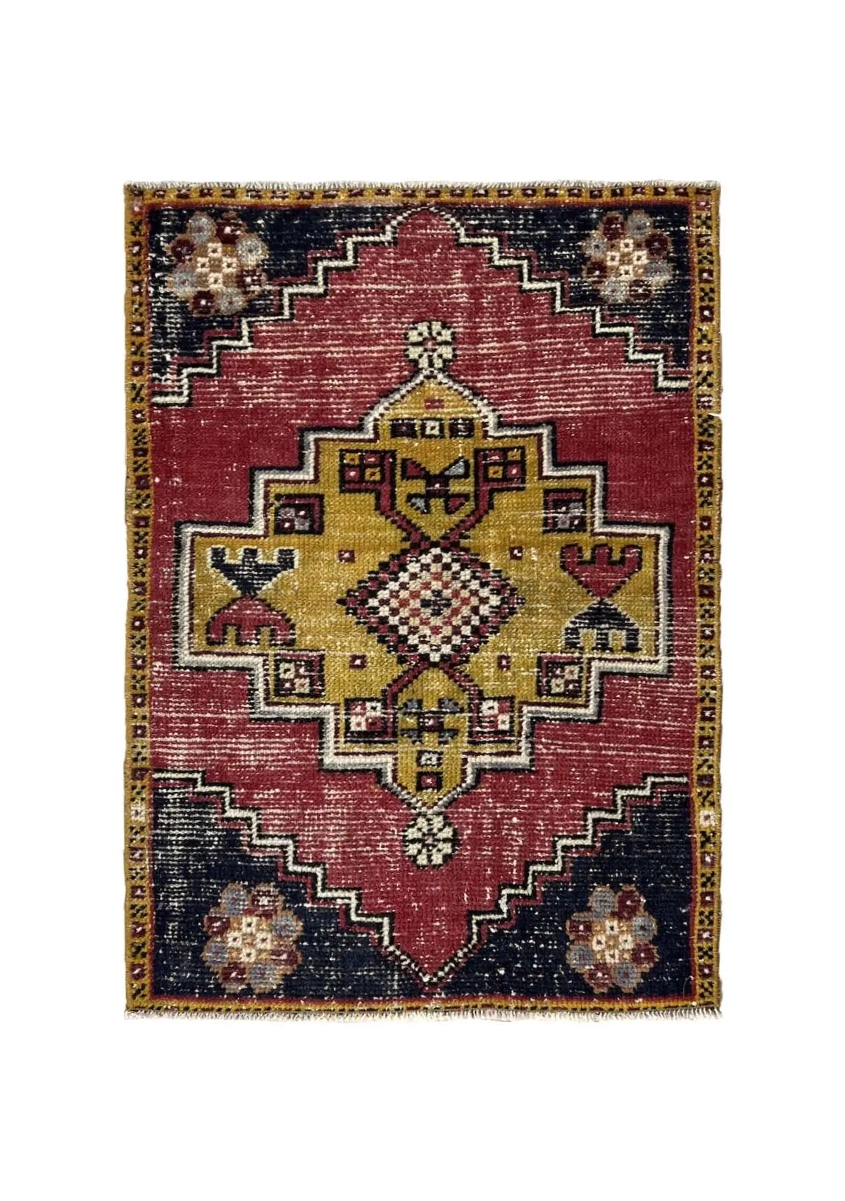 Laboni - Vintage Mini Red Area Rug - kudenrugs