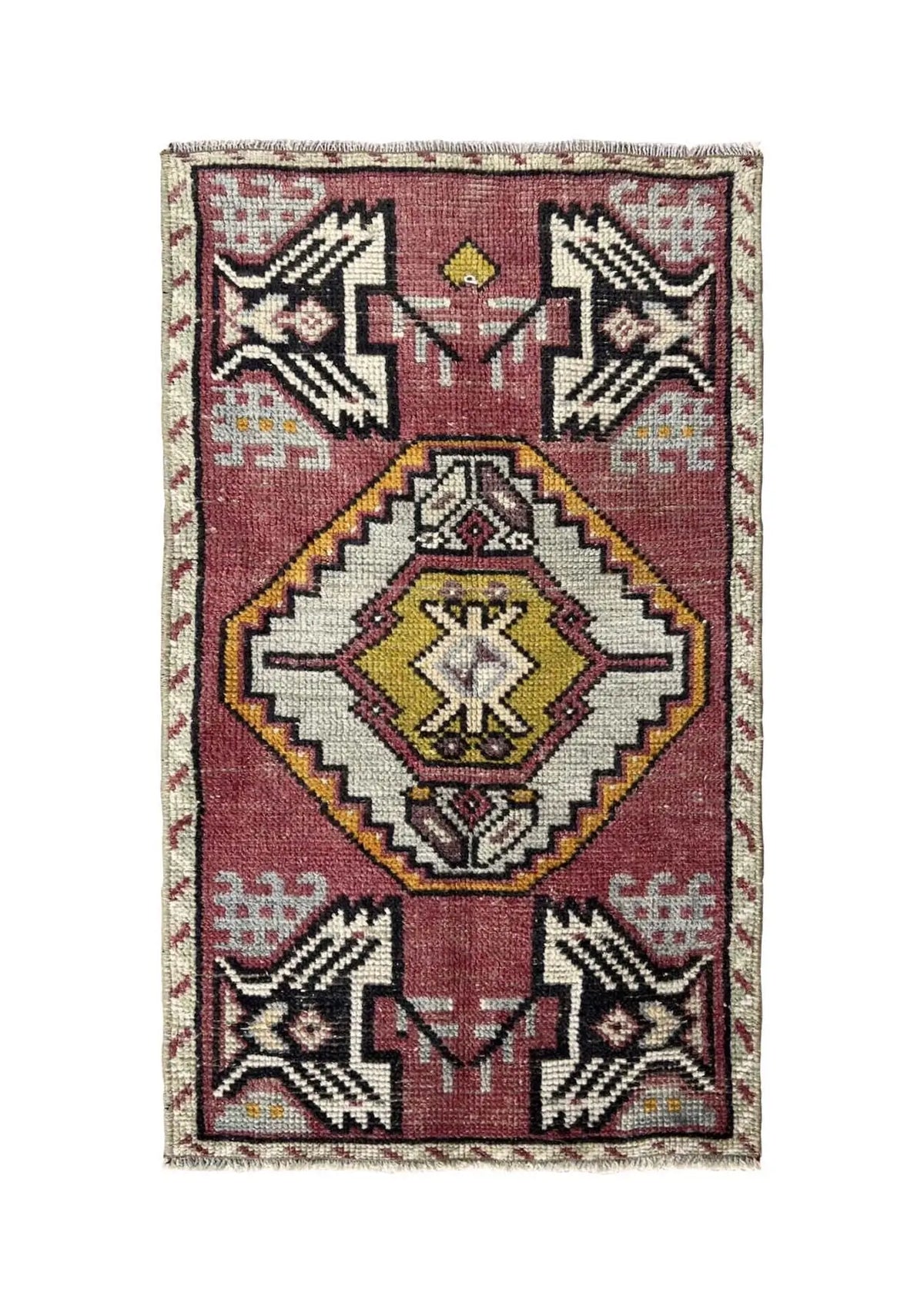 Lachesis - Vintage Mini Pink Area Rug - kudenrugs
