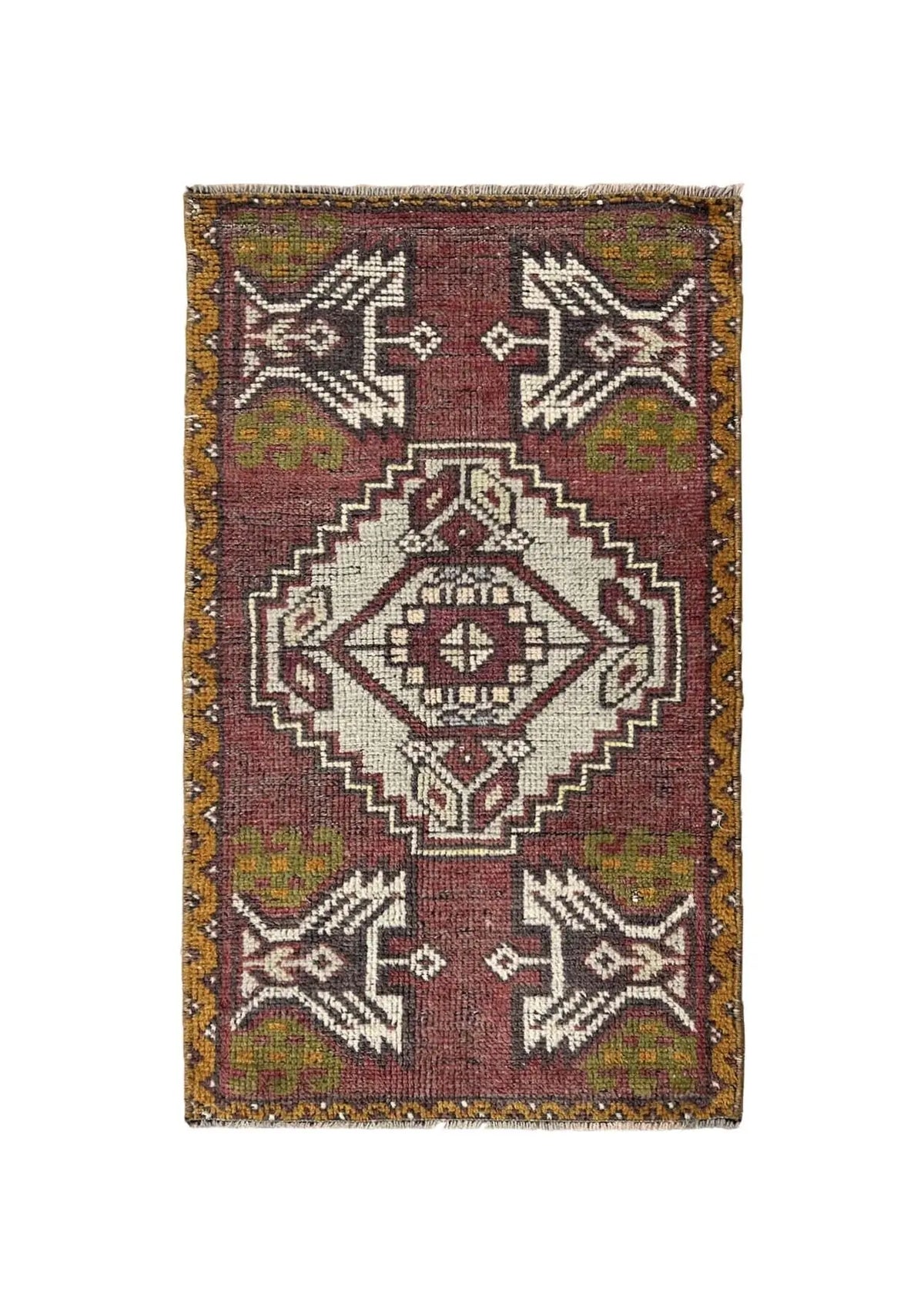 Laela - Vintage Mini Red Area Rug - kudenrugs