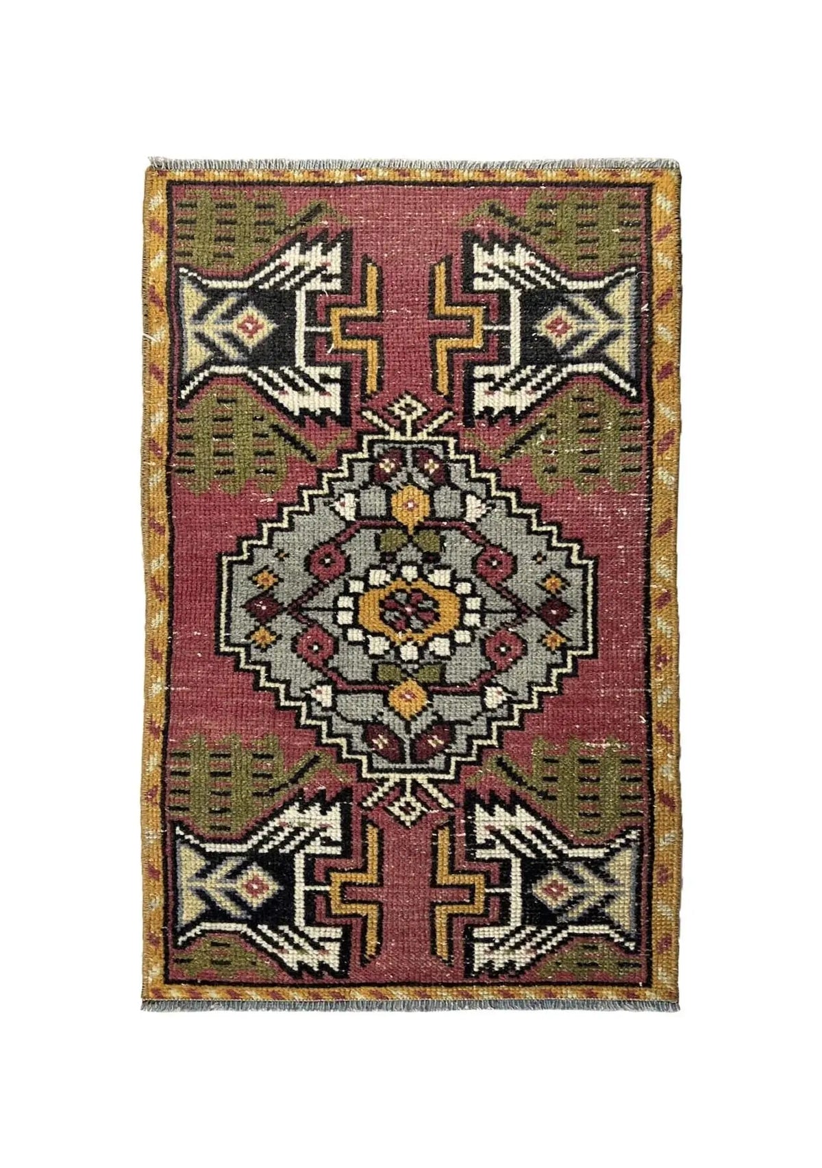 Laguna - Vintage Mini Pink Area Rug - kudenrugs