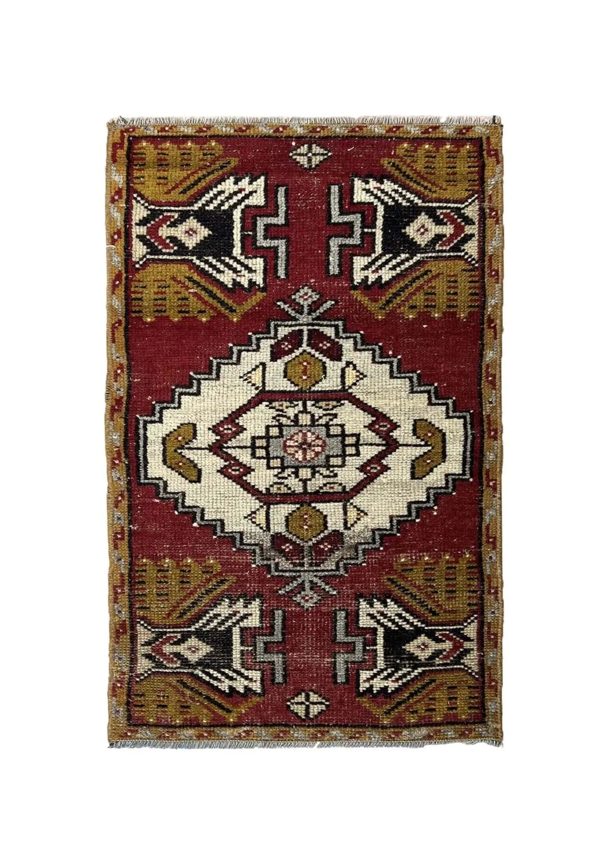 Lahela - Vintage Mini Red Area Rug - kudenrugs
