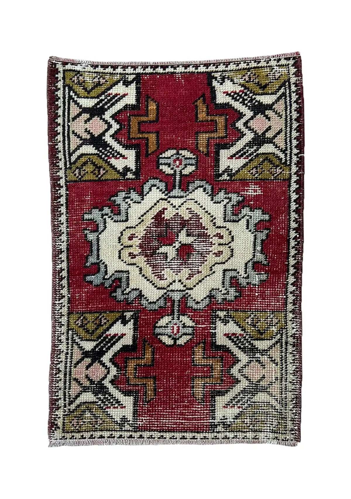 Laini - Vintage Mini Red Area Rug - kudenrugs