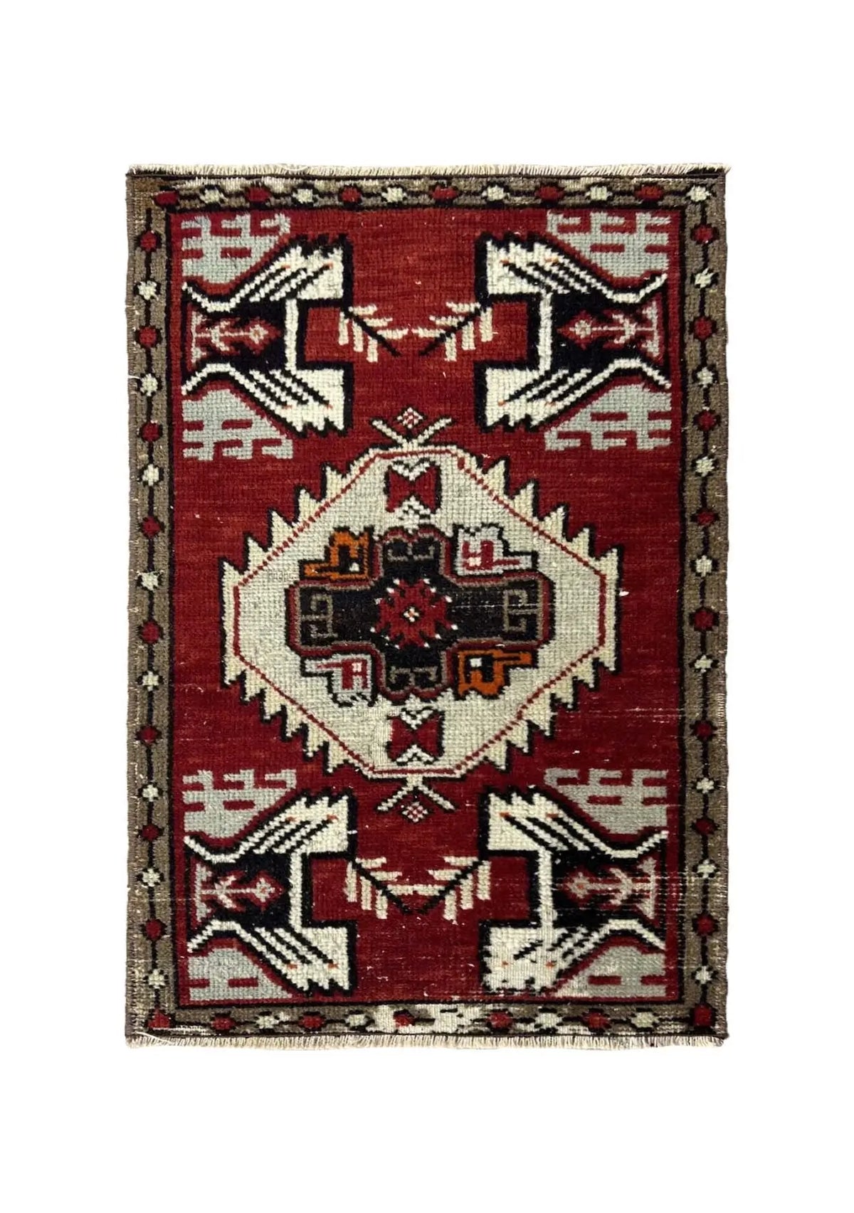 Lajerrica - Vintage Mini Red Area Rug - kudenrugs