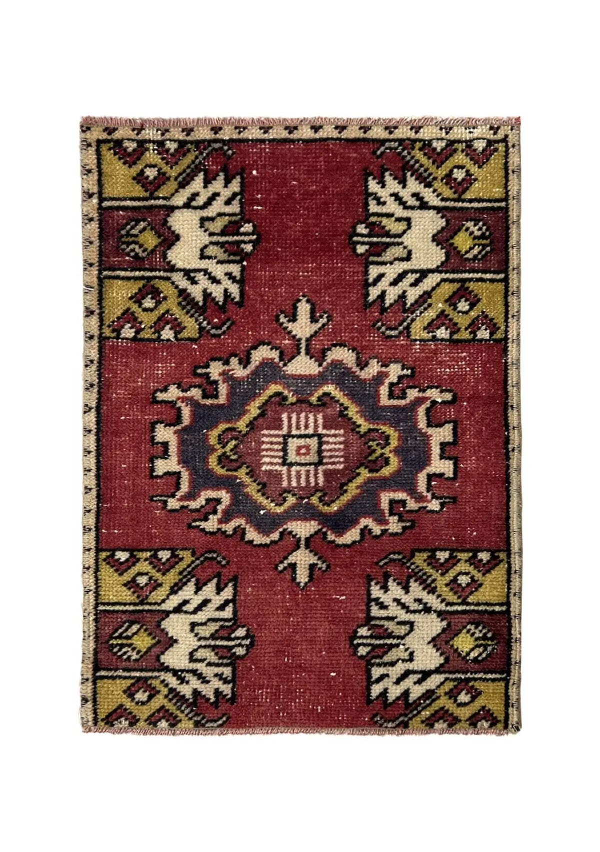 Laleh - Vintage Mini Red Area Rug - kudenrugs