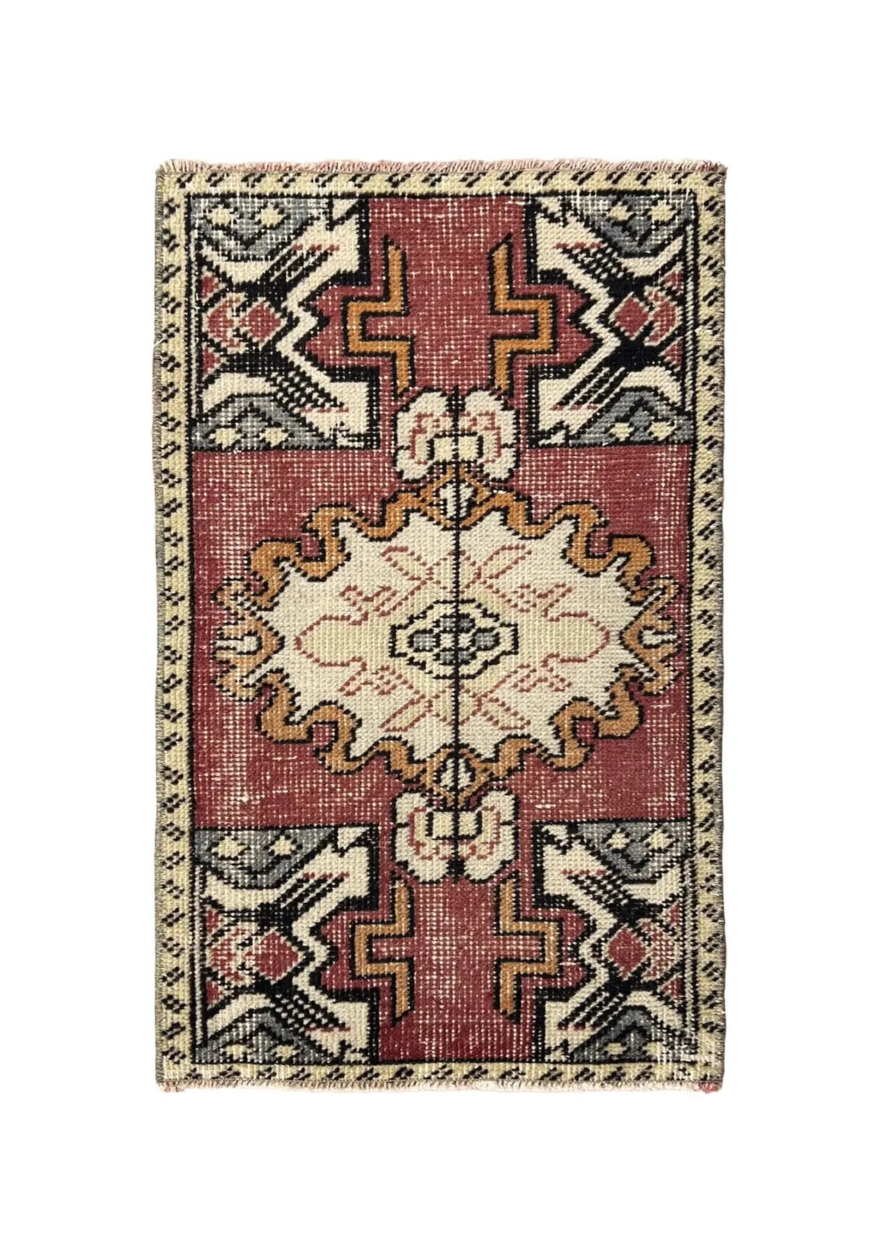 Lalisa - Vintage Mini Red Area Rug - kudenrugs