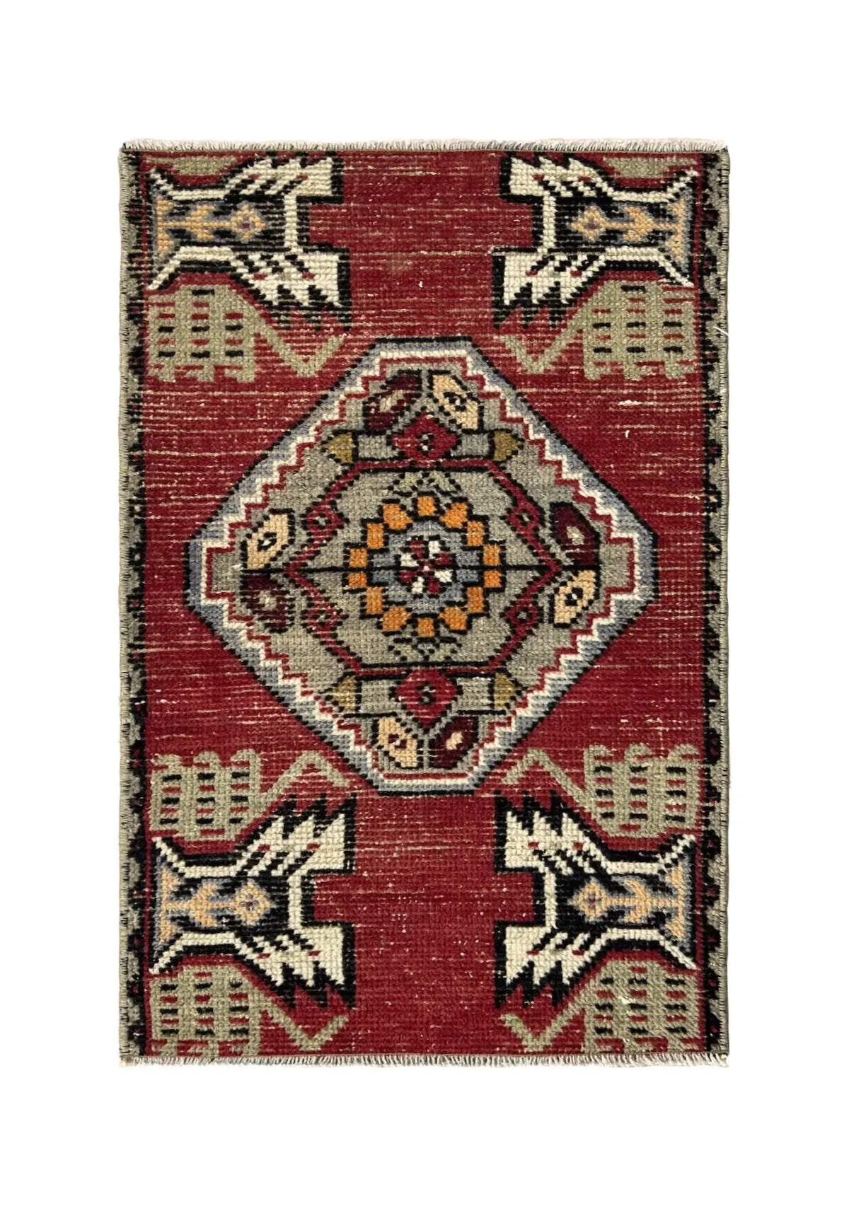 Landen - Vintage Mini Red Area Rug - kudenrugs
