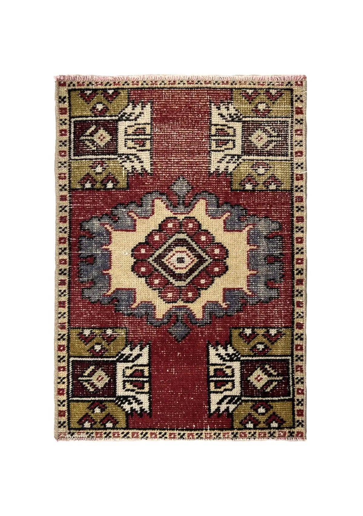 Lanetta - Vintage Mini Red Area Rug - kudenrugs