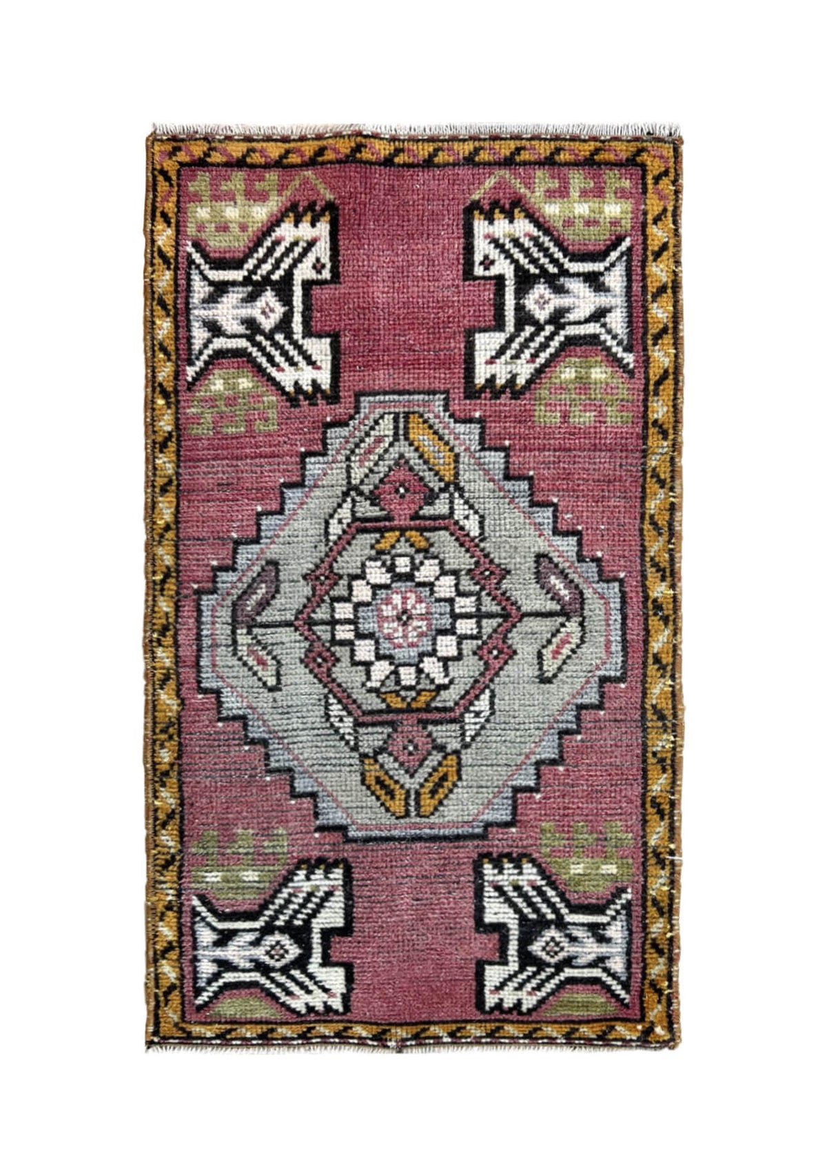 Latasha - Vintage Mini Pink Area Rug - kudenrugs