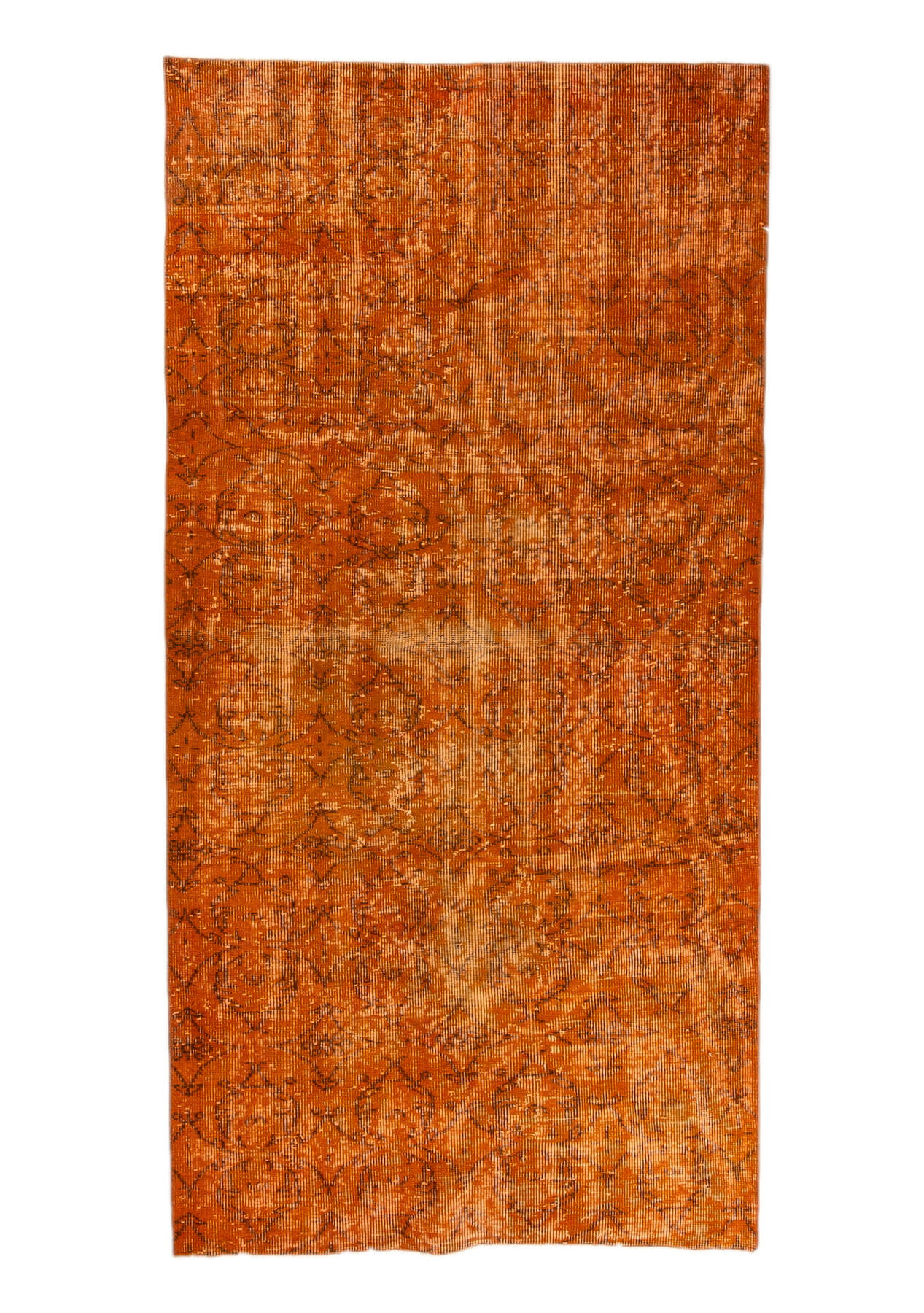 Lauryn - Vintage Orange Overdyed Rug - kudenrugs