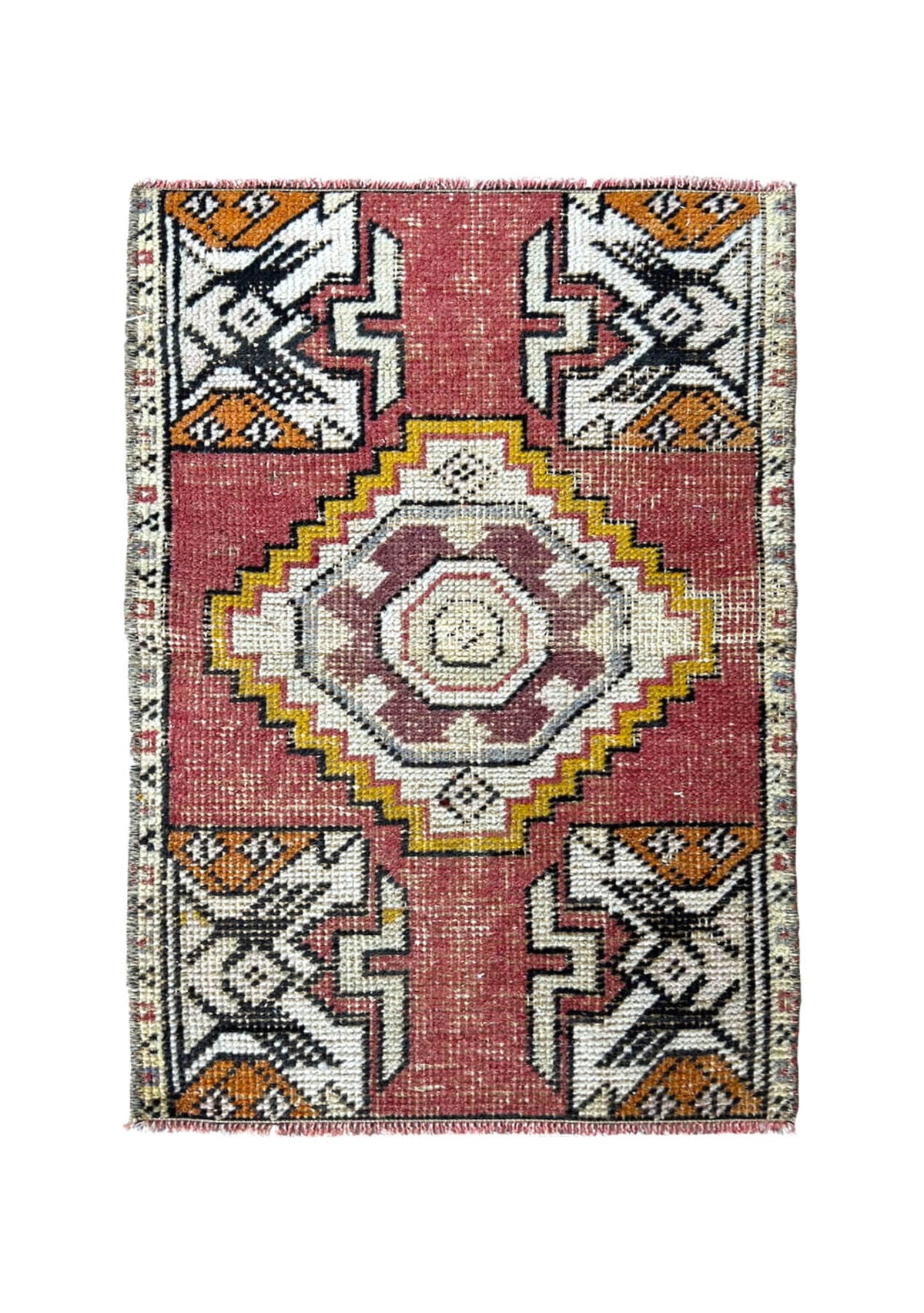 Lela - Vintage Mini Pink Area Rug - kudenrugs