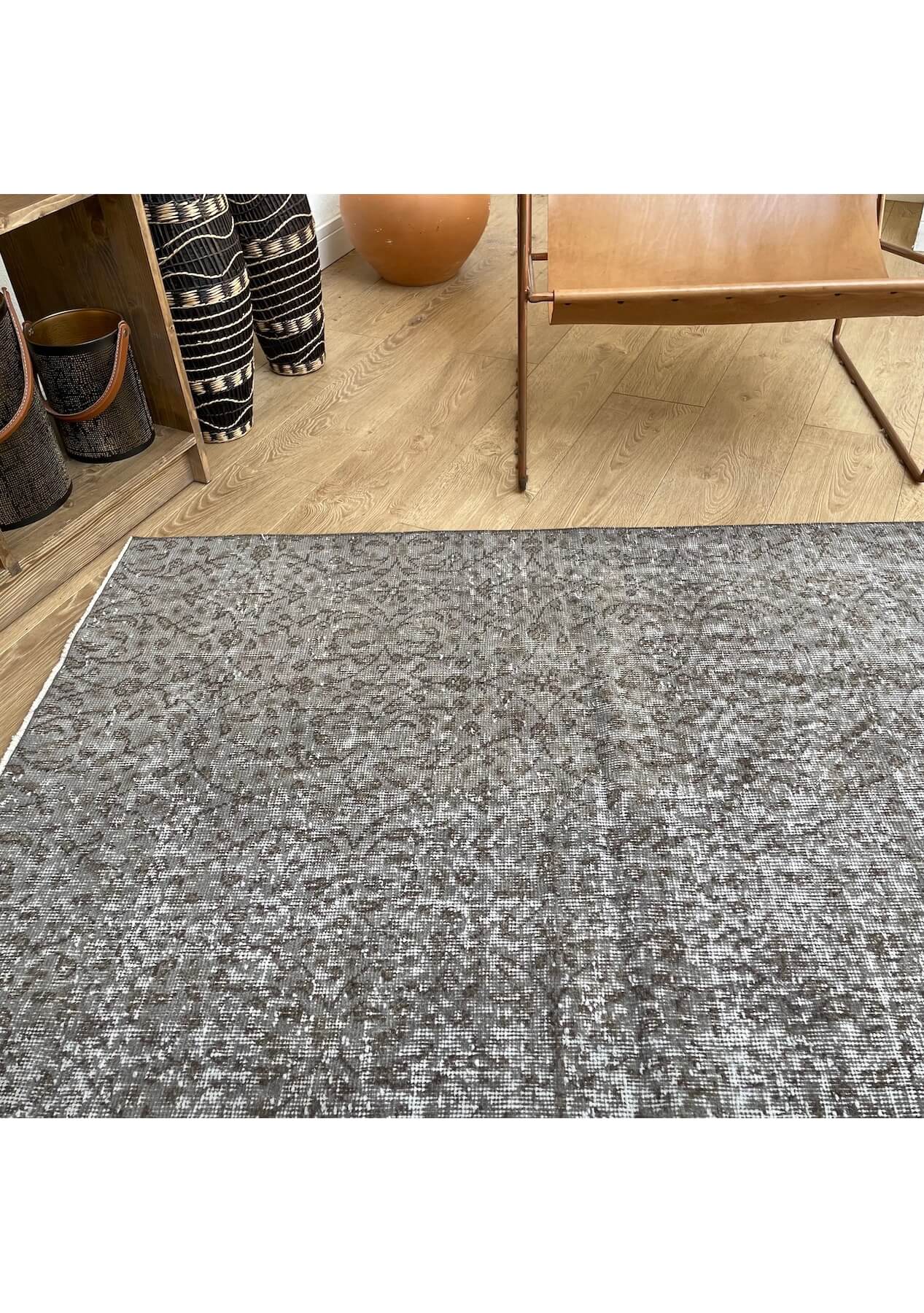 Leona - Vintage Gray Overdyed Rug - kudenrugs
