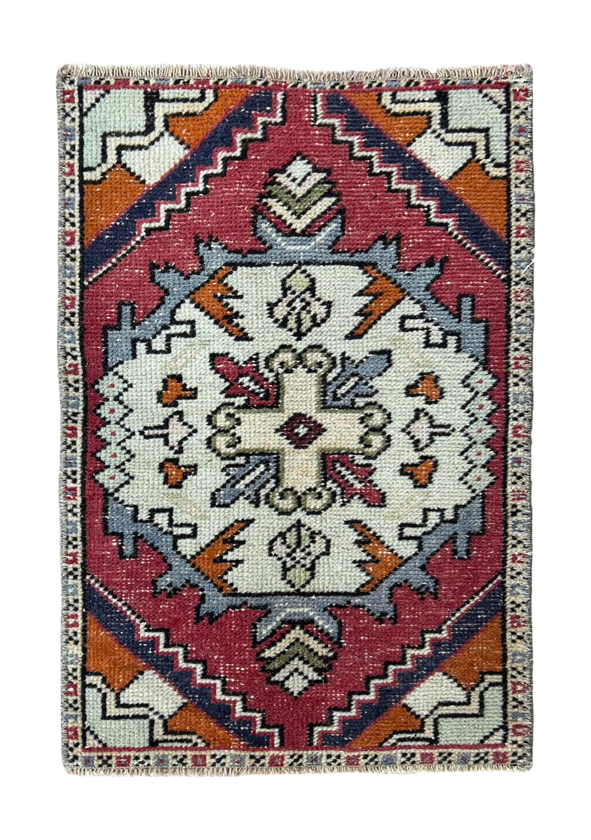 Leslie - Vintage Mini Red Area Rug - kudenrugs