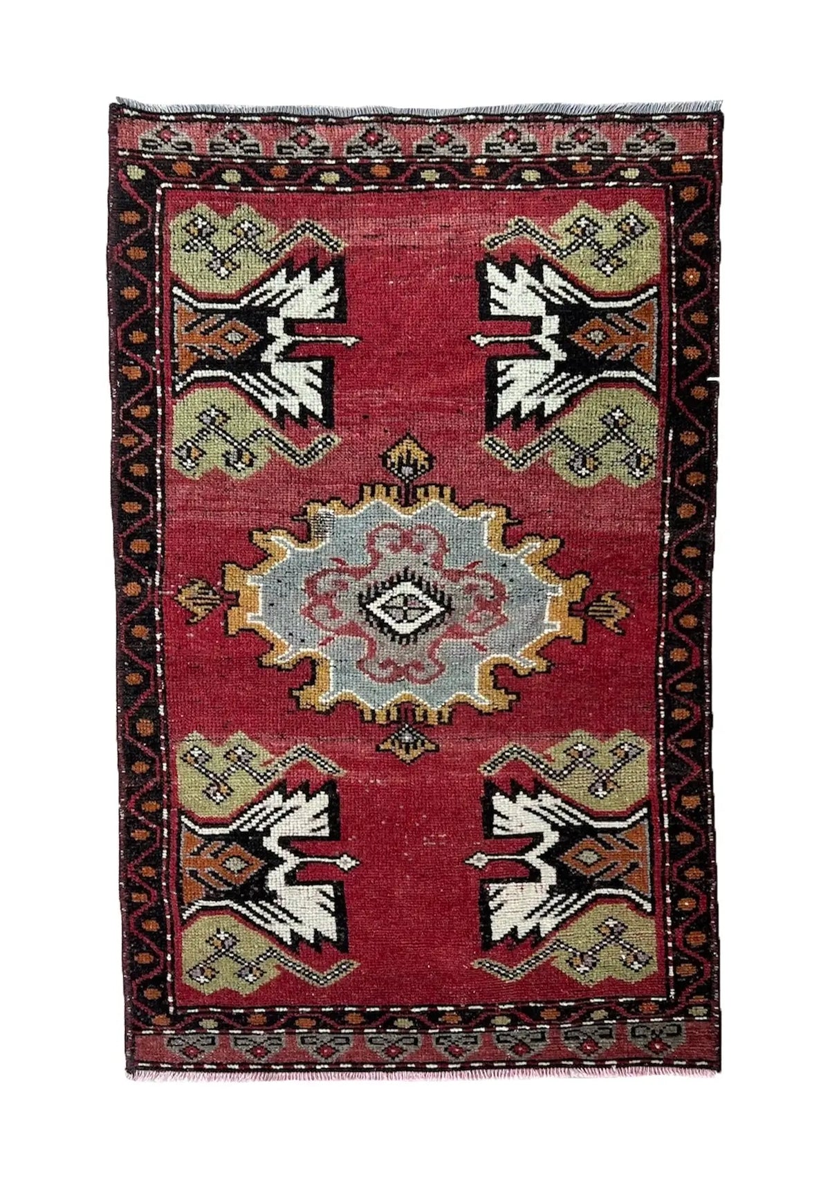 Libby - Vintage Mini Red Area Rug - kudenrugs
