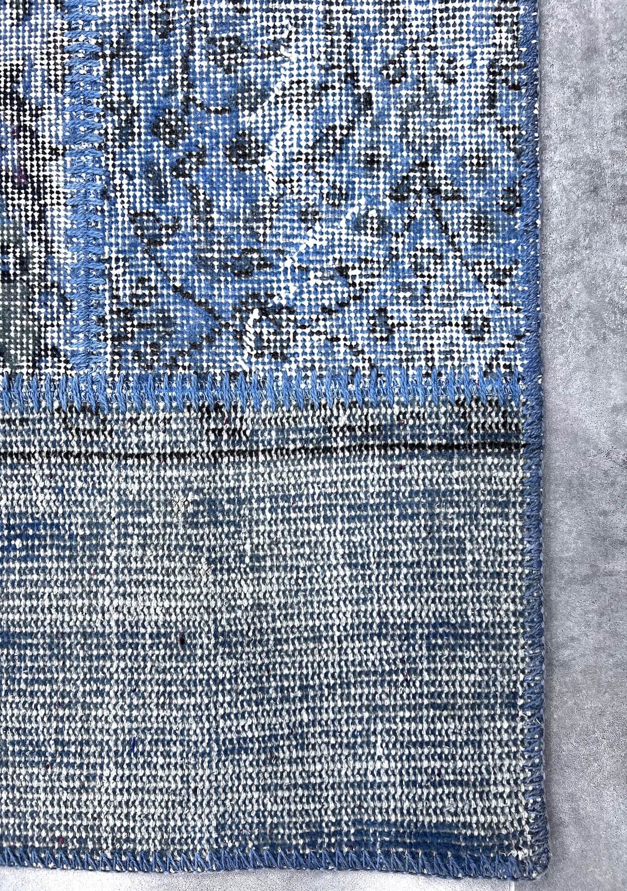 Liberty - Vintage Blue Patchwork Rug - kudenrugs