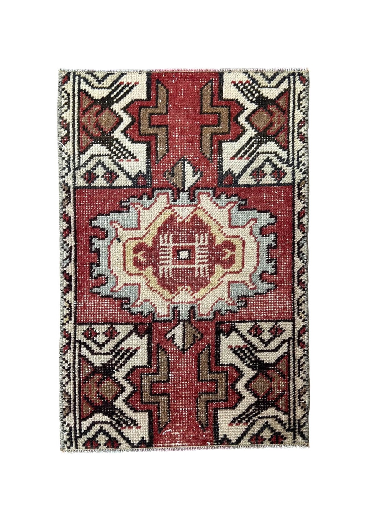 Lidia - Vintage Mini Red Area Rug - kudenrugs