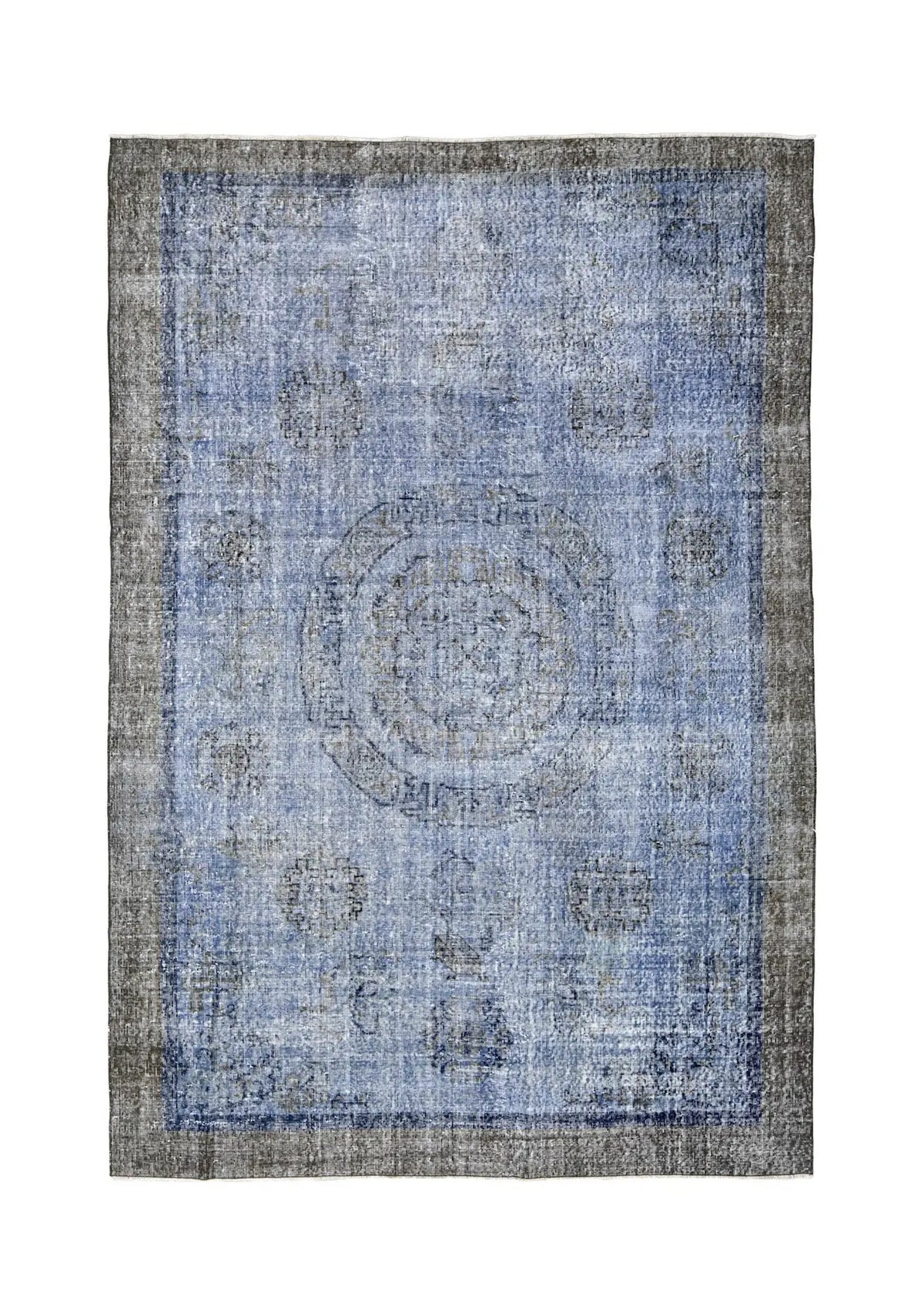 Liv - Vintage Blue Overdyed Rug - kudenrugs
