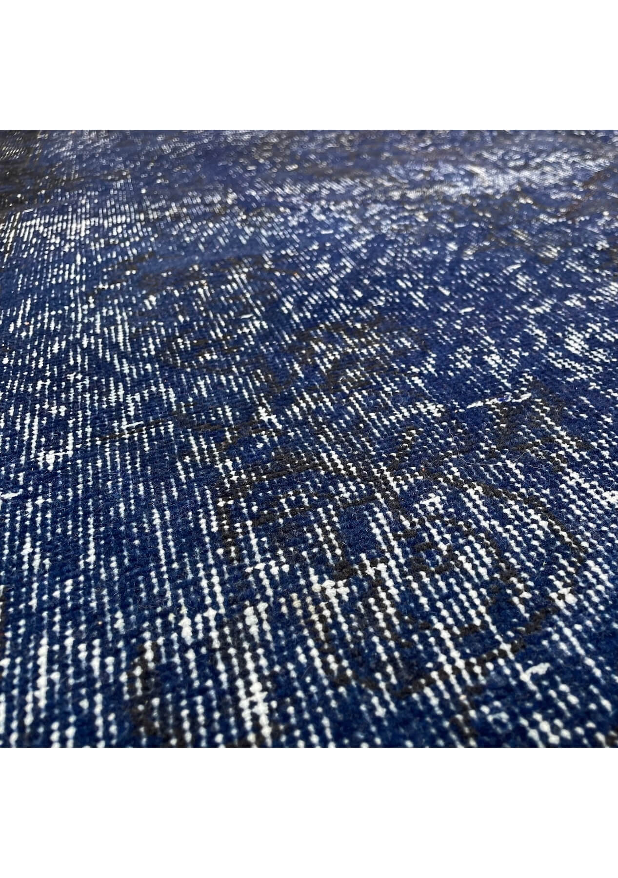 Lola - Vintage Navy Blue Overdyed Rug - kudenrugs