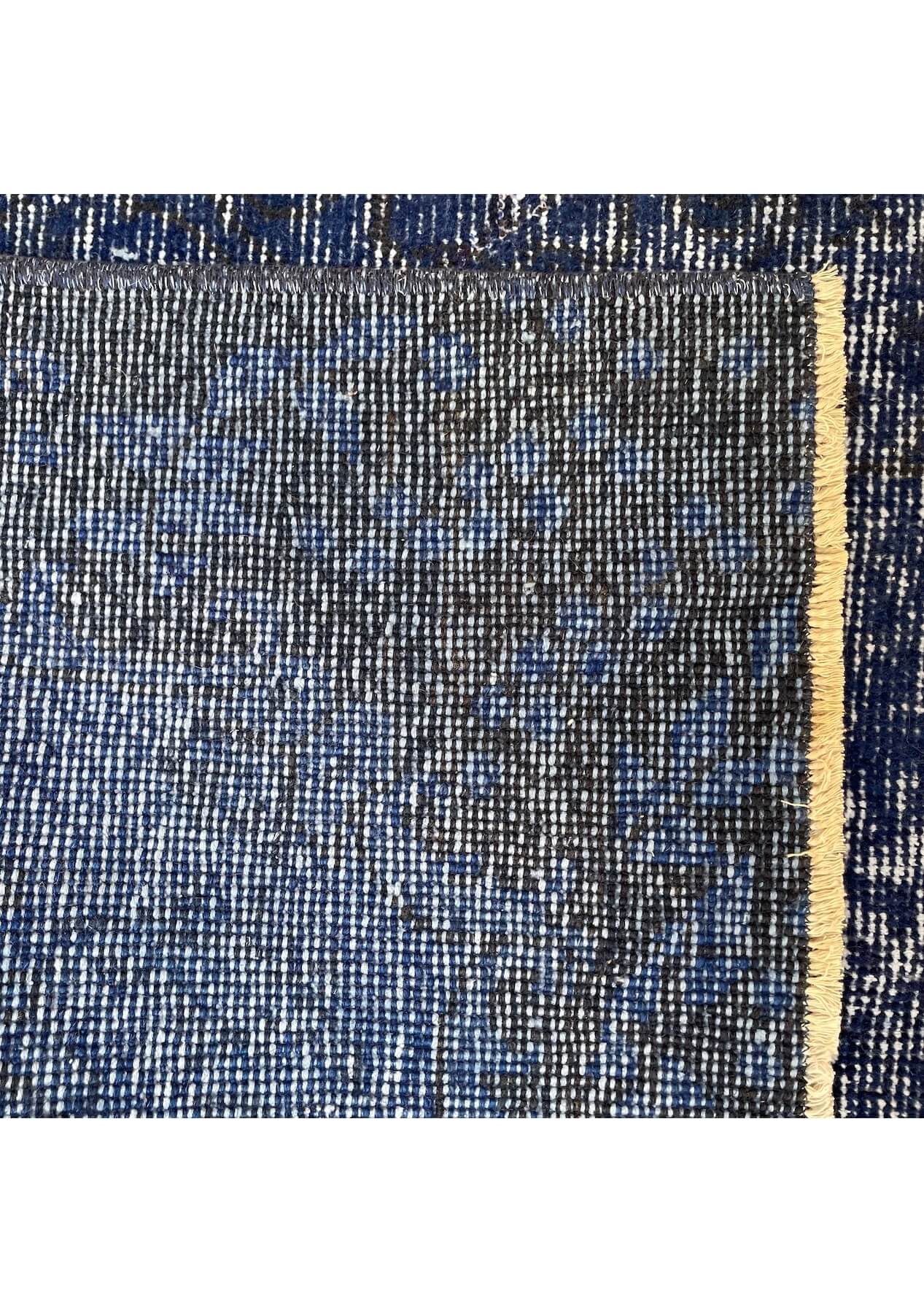 Lola - Vintage Navy Blue Overdyed Rug - kudenrugs