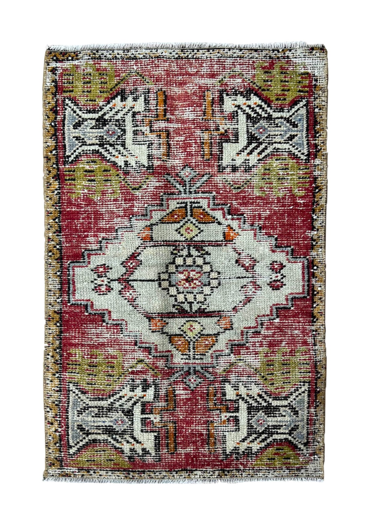 Lorelai - Vintage Mini Red Area Rug - kudenrugs