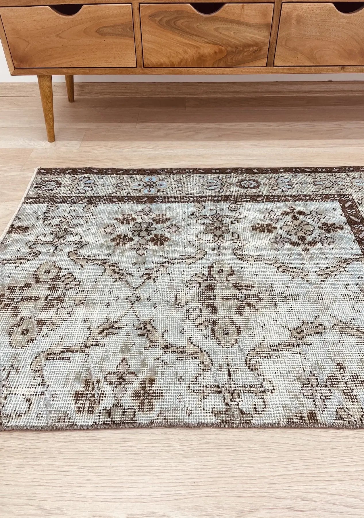 Louisa - Vintage Blue Overdyed Rug - kudenrugs