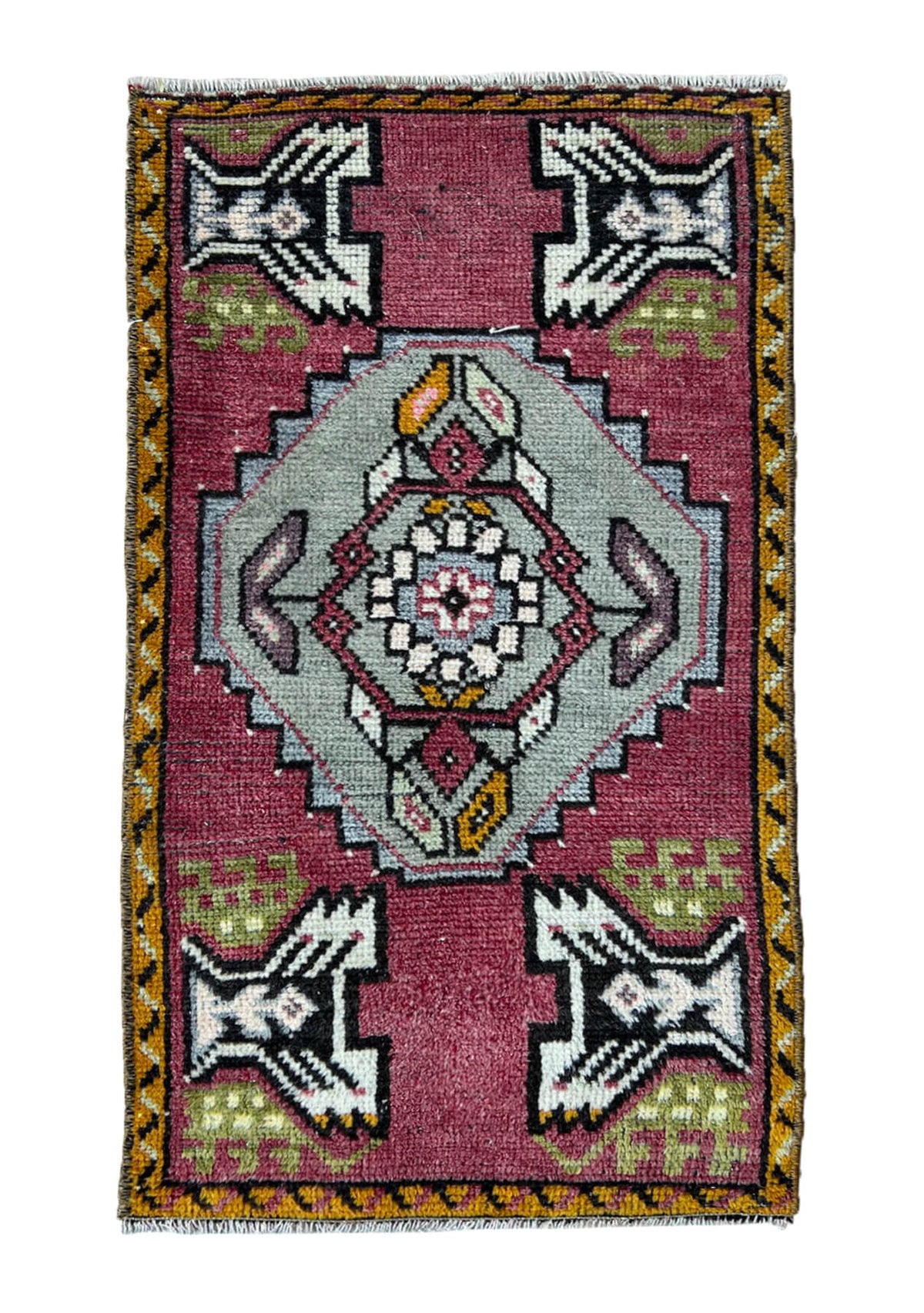 Lucille - Vintage Mini Pink Area Rug - kudenrugs