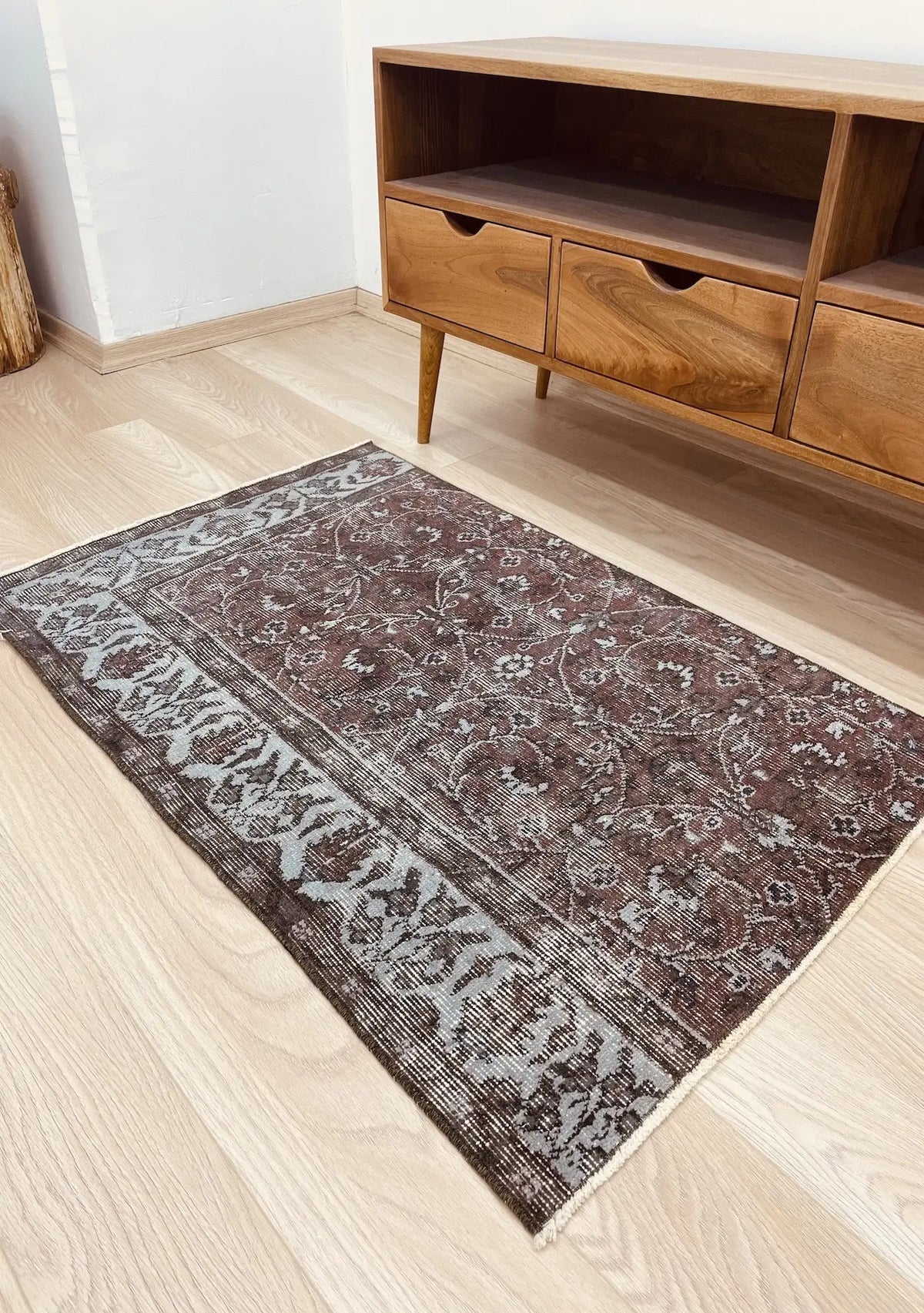 Lydia - Vintage Red Overdyed Rug - kudenrugs