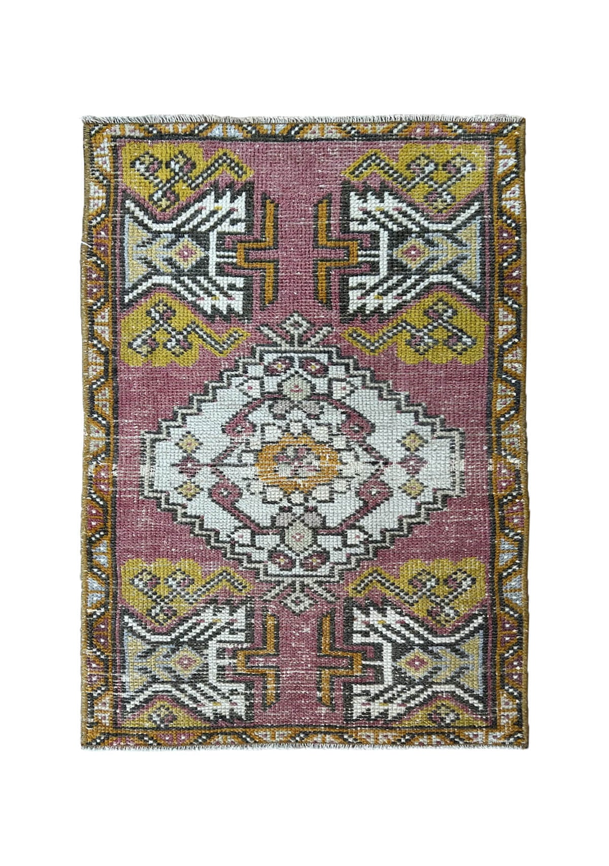 Lynette - Vintage Mini Pink Area Rug - kudenrugs