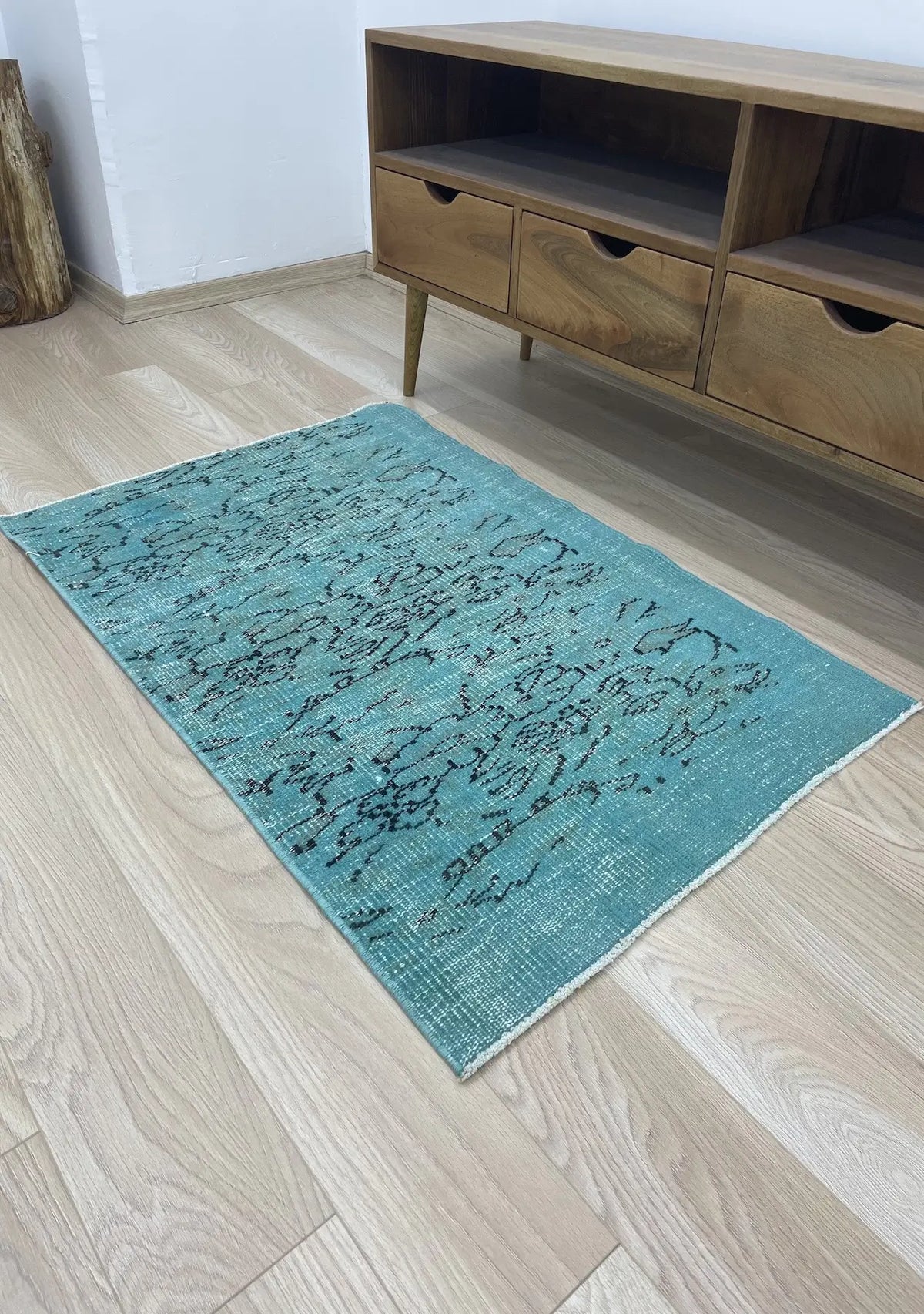 Briana - Vintage Blue Overdyed Rug - kudenrugs