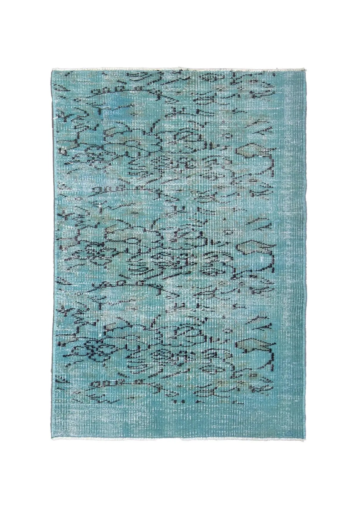 Briana - Vintage Blue Overdyed Rug - kudenrugs