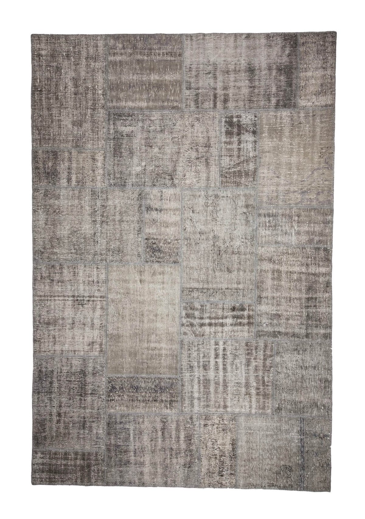 Marlene - Vintage Gray Patchwork Rug - kudenrugs