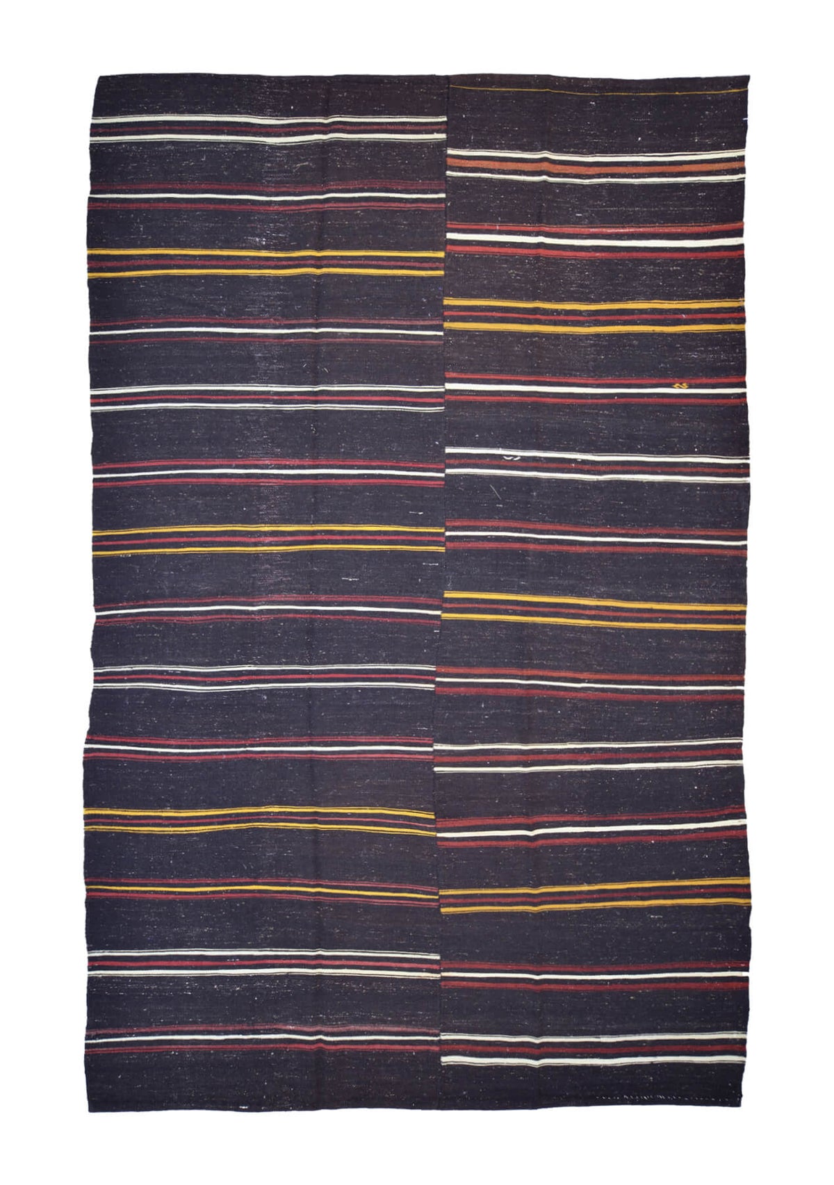 Mayra - Black Turkish Kilim Rug - kudenrugs